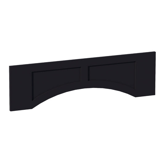 HE - VARP42: Ebony Black Shaker 42"W x 12"H x 3/4"D Arched Valance with Raised Panel - NextCabinets