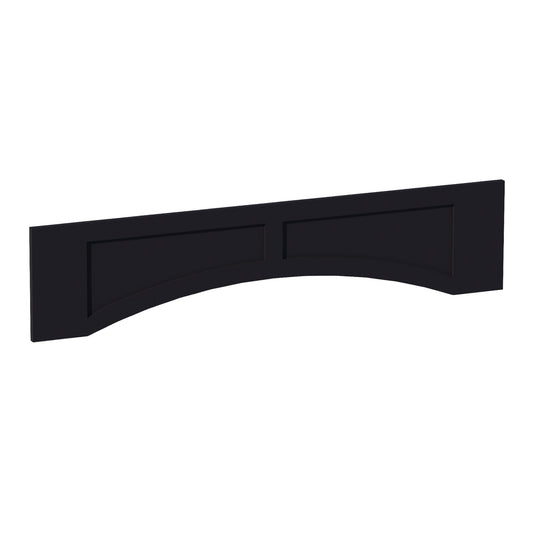 HE - VARP54: Ebony Black Shaker 54"W x 12"H x 3/4"D Arched Valance with Raised Panel - NextCabinets