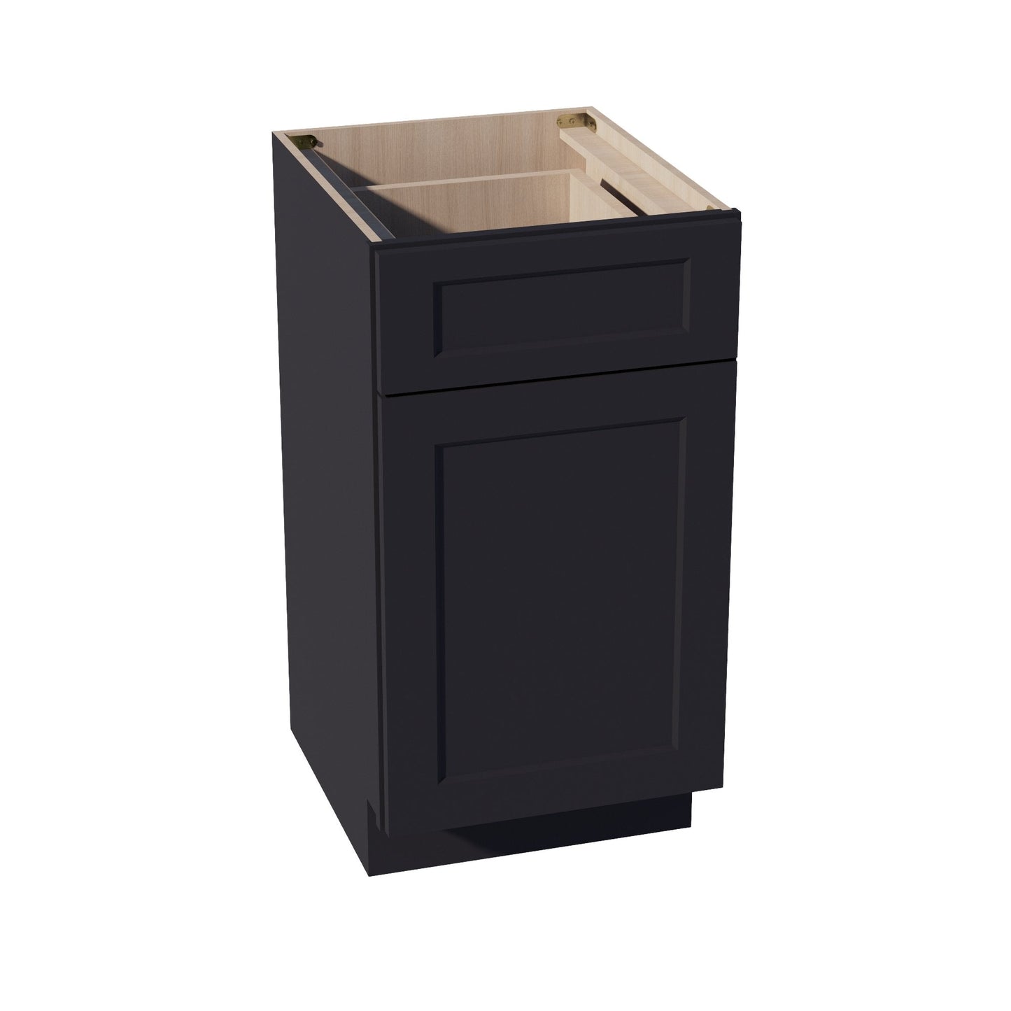 HE - VB1821: Ebony Black Shaker 18"W x 34 - 1/2"H x 21"D 1 Door & 1 Drawer Single Door Vanity Base Cabinets - NextCabinets
