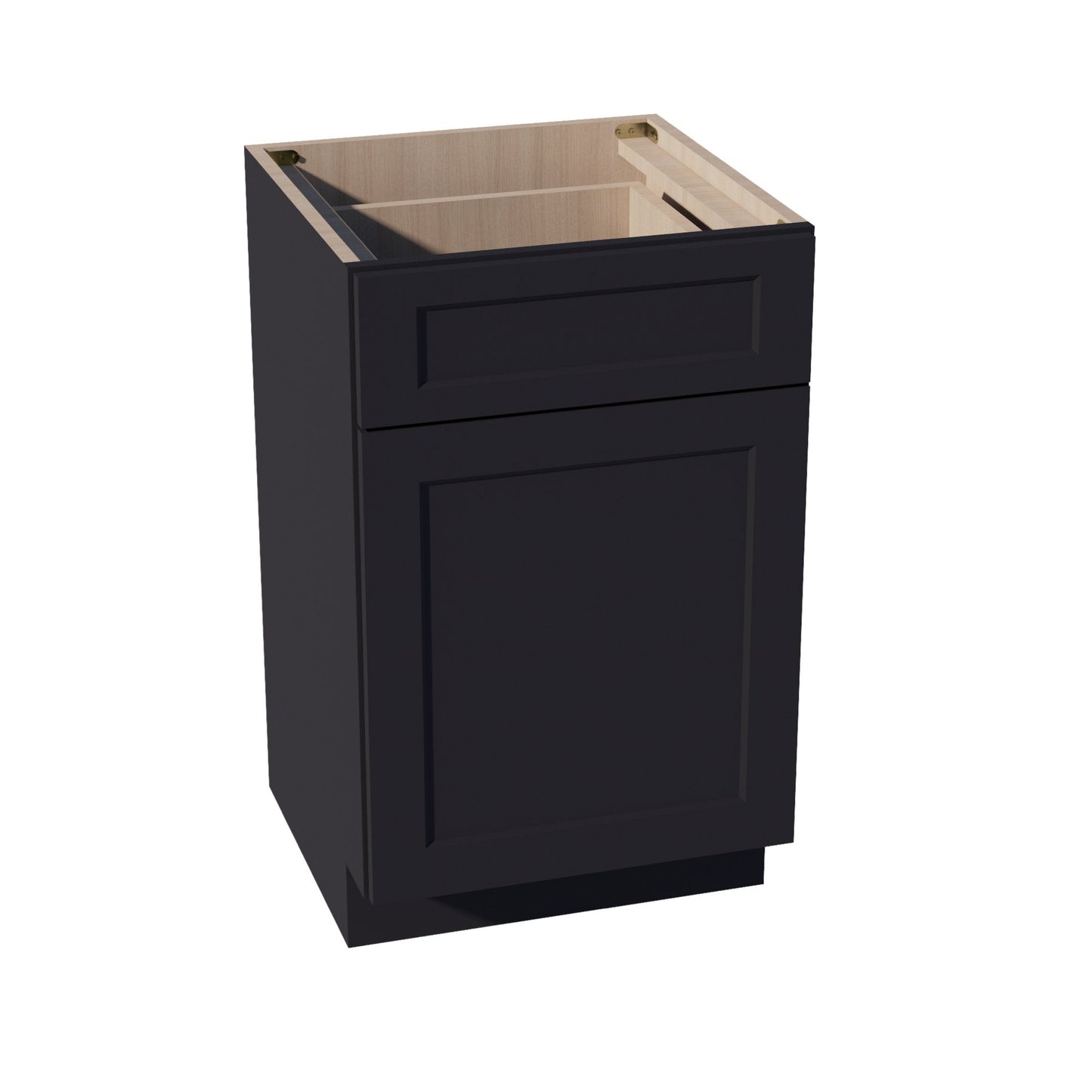 HE - VB2121: Ebony Black Shaker 21"W x 34 - 1/2"H x 21"D 1 Door & 1 Drawer Single Door Vanity Base Cabinets - NextCabinets