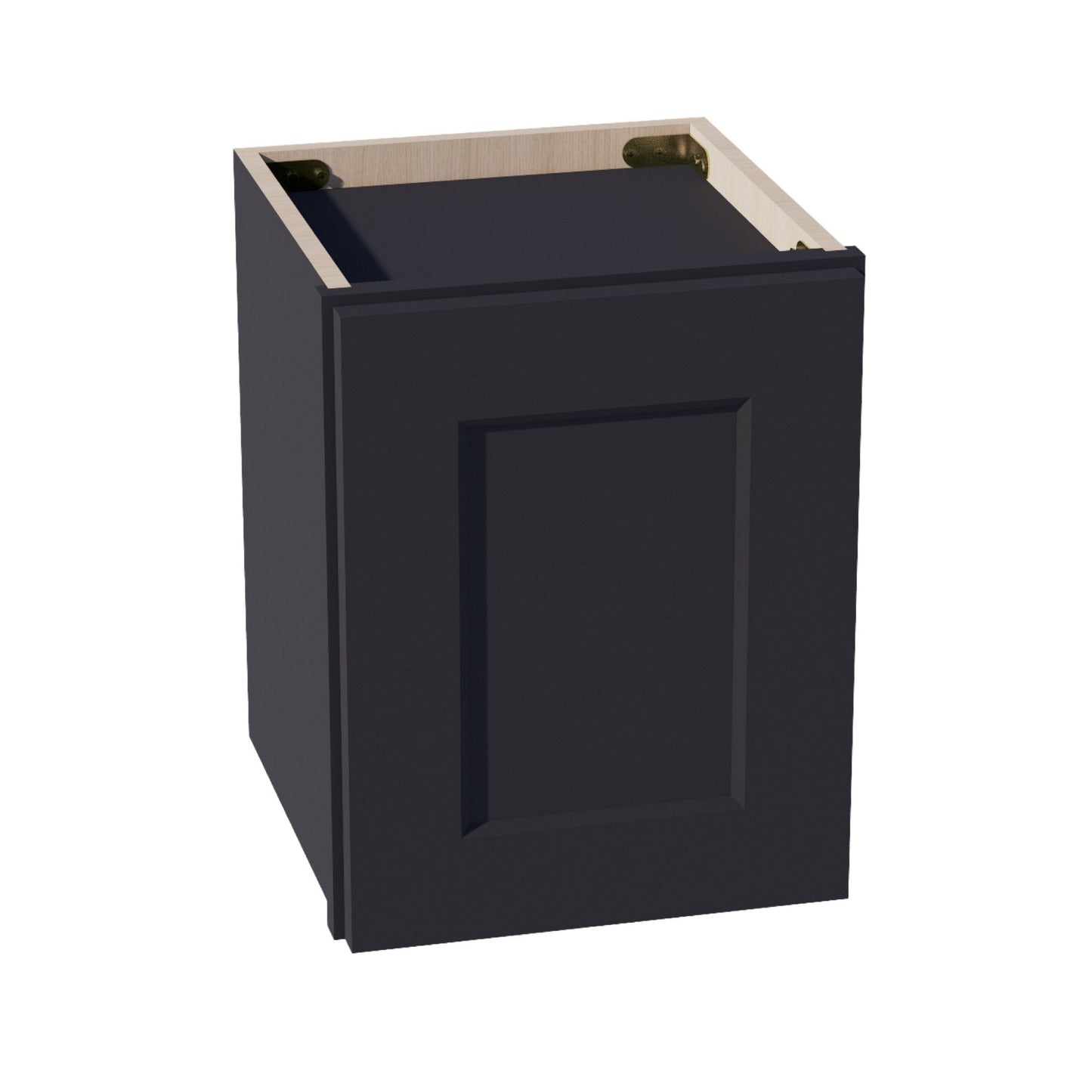 HE - W1215: Ebony Black Shaker 12"W x 15"H 1 Door Standard Wall Bridge Cabinet - NextCabinets