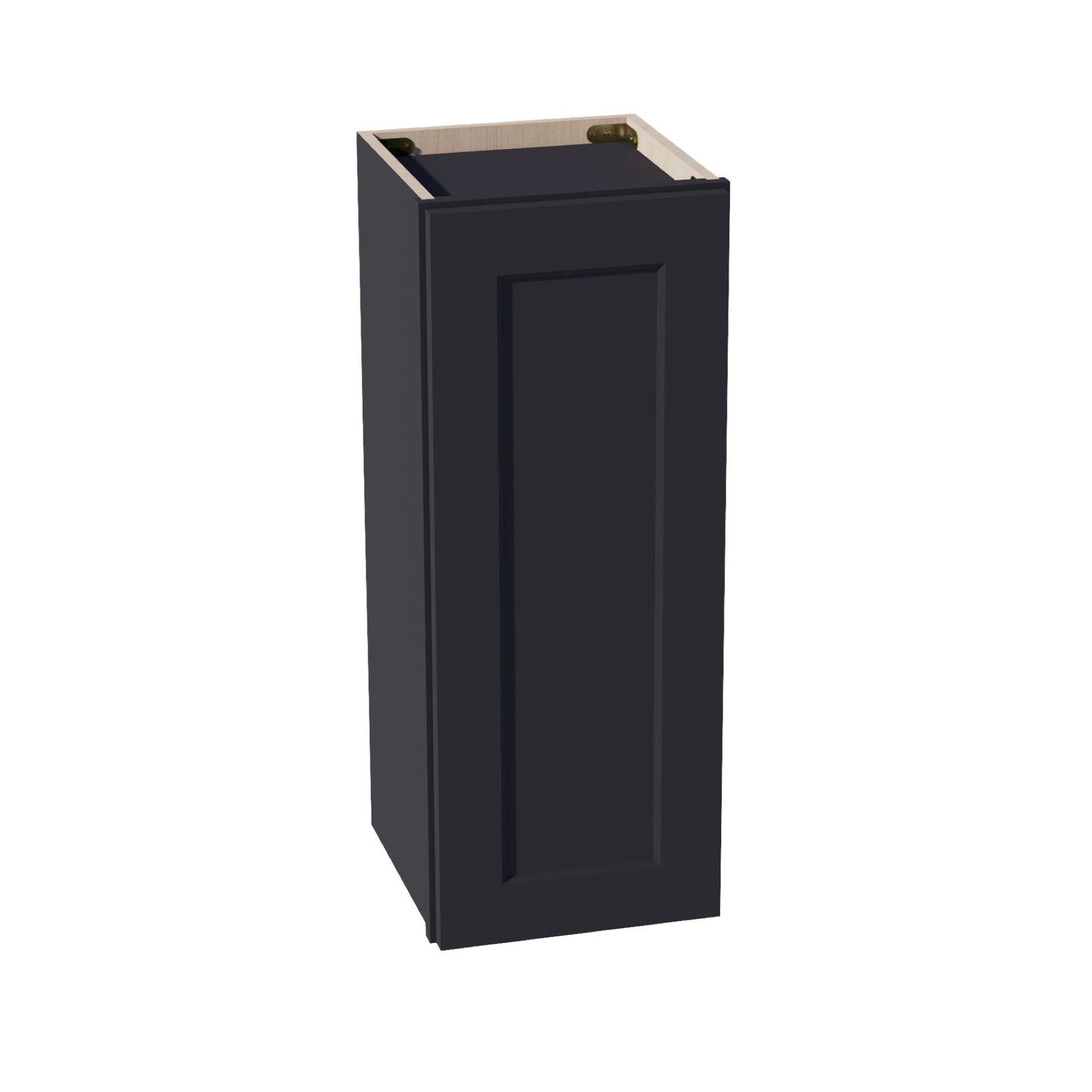 HE - W1230:: Ebony Black Shaker 12"W x 30"H 1 Door & 2 Shelves Standard Wall Cabinet - NextCabinets