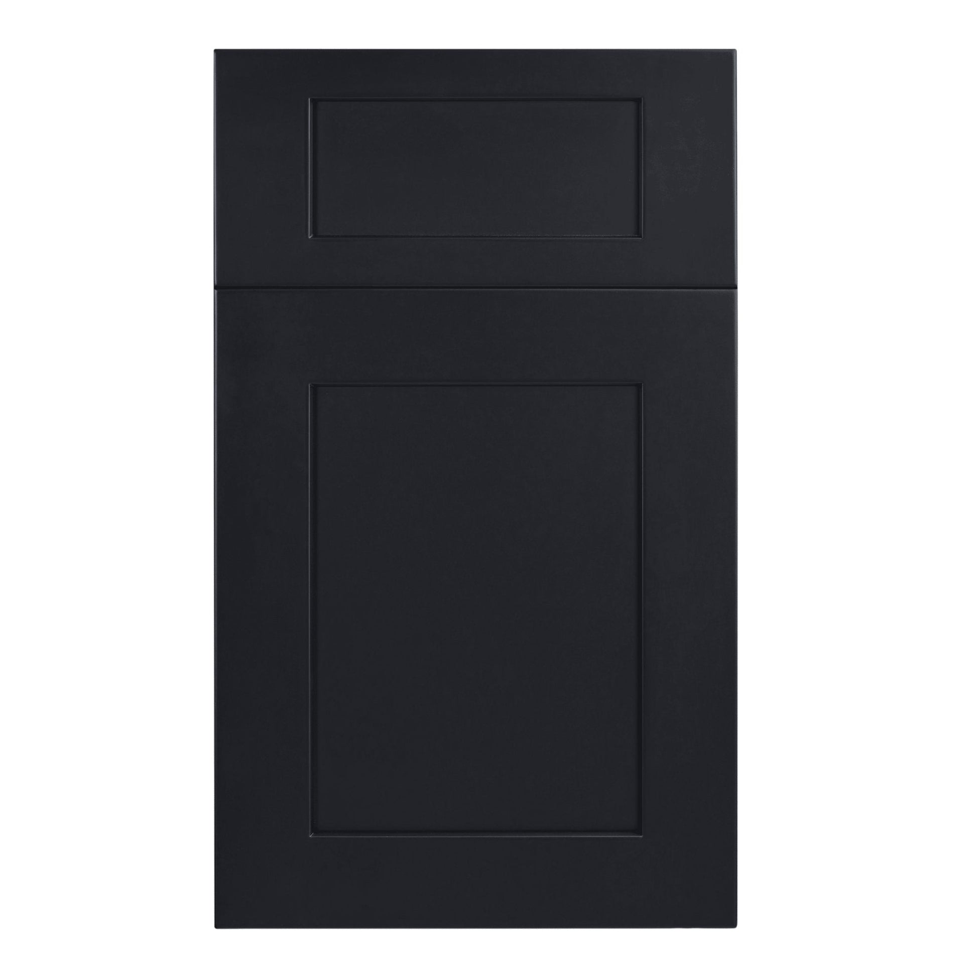 HE - W1242: Ebony Black Shaker 12"W x 42"H 1 Door & 3 Shelves Standard Wall Cabinet - NextCabinets