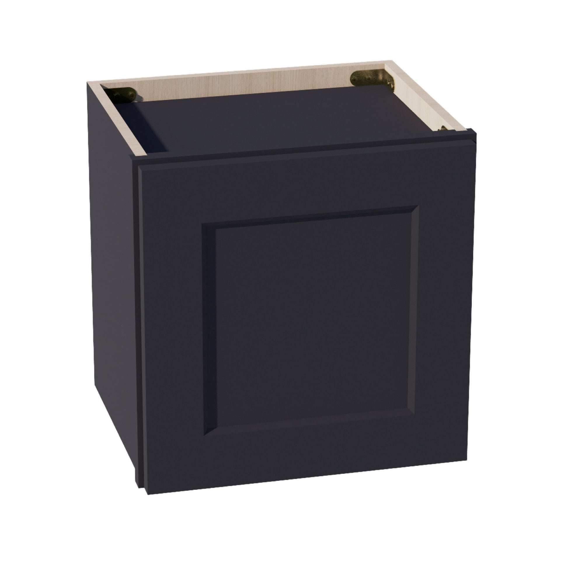 HE - W1515: Ebony Black Shaker 15"W x 15"H 1 Door Standard Wall Bridge Cabinet - NextCabinets
