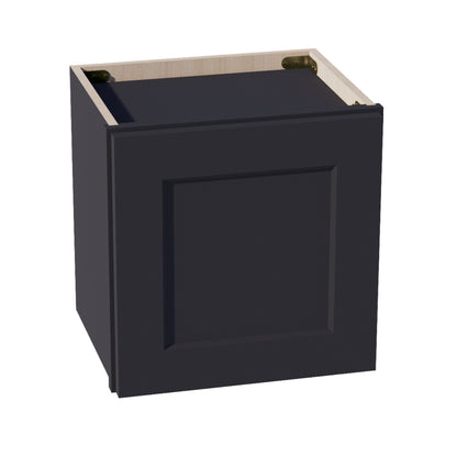 HE - W1515: Ebony Black Shaker 15"W x 15"H 1 Door Standard Wall Bridge Cabinet - NextCabinets