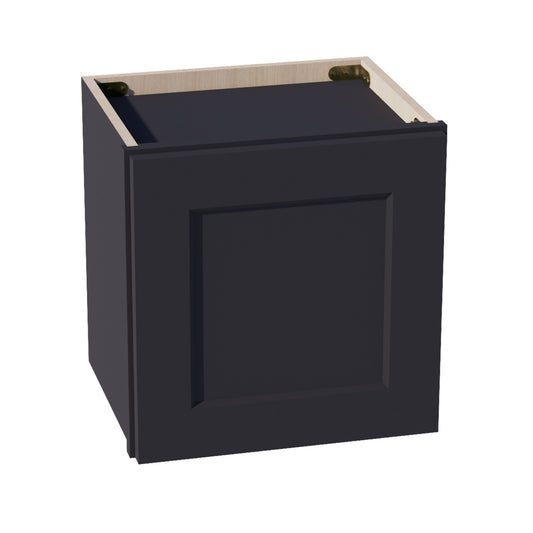 HE - W1515: Ebony Black Shaker 15"W x 15"H 1 Door Standard Wall Bridge Cabinet - NextCabinets