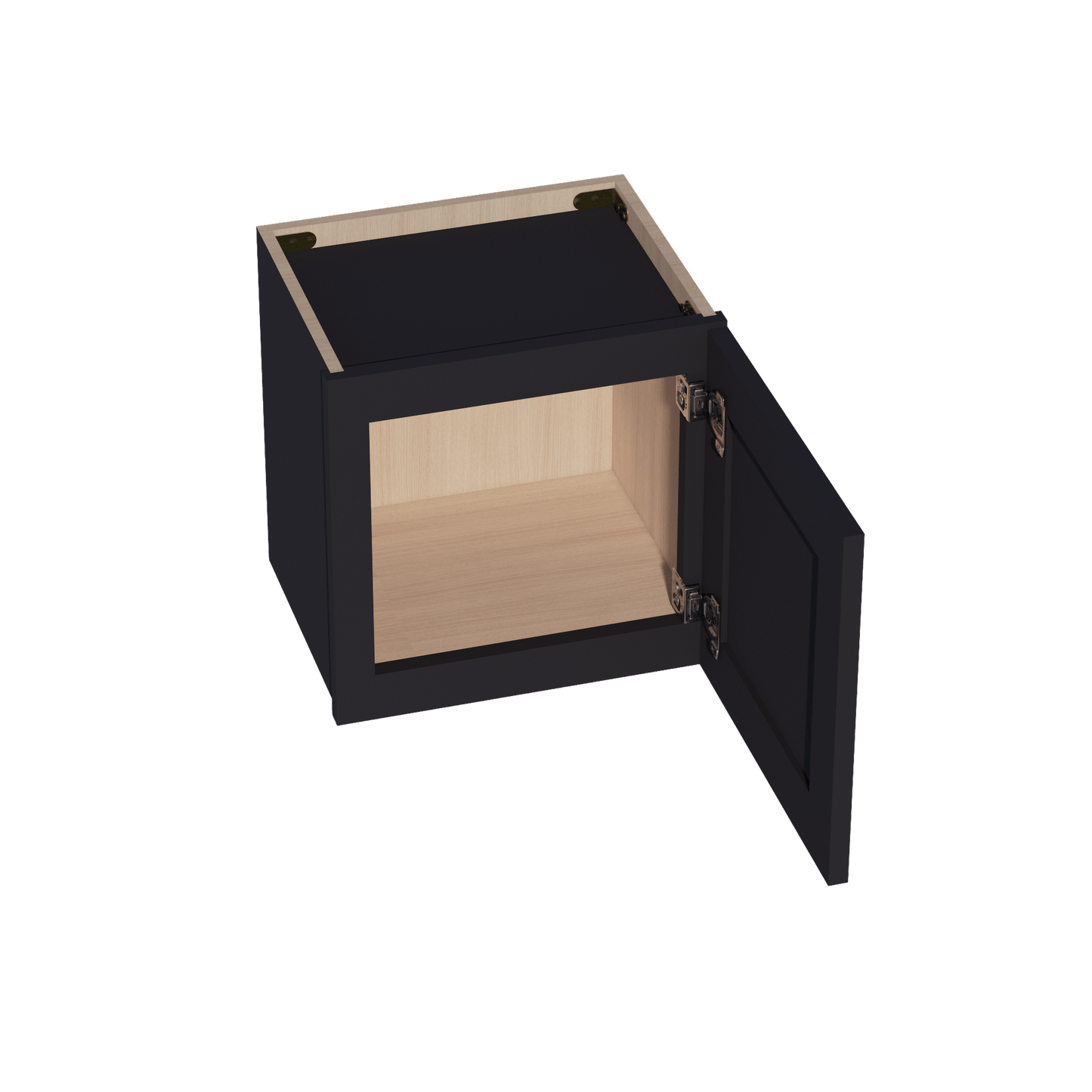 HE - W1515: Ebony Black Shaker 15"W x 15"H 1 Door Standard Wall Bridge Cabinet - NextCabinets