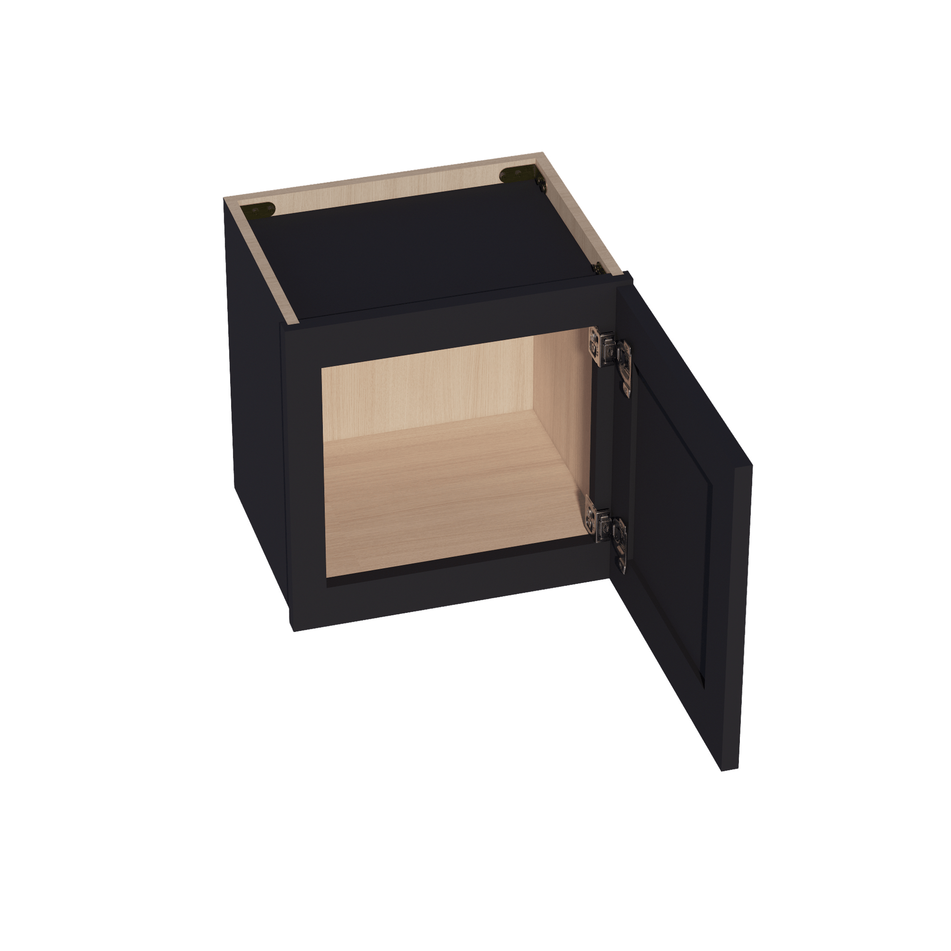 HE - W1515: Ebony Black Shaker 15"W x 15"H 1 Door Standard Wall Bridge Cabinet - NextCabinets