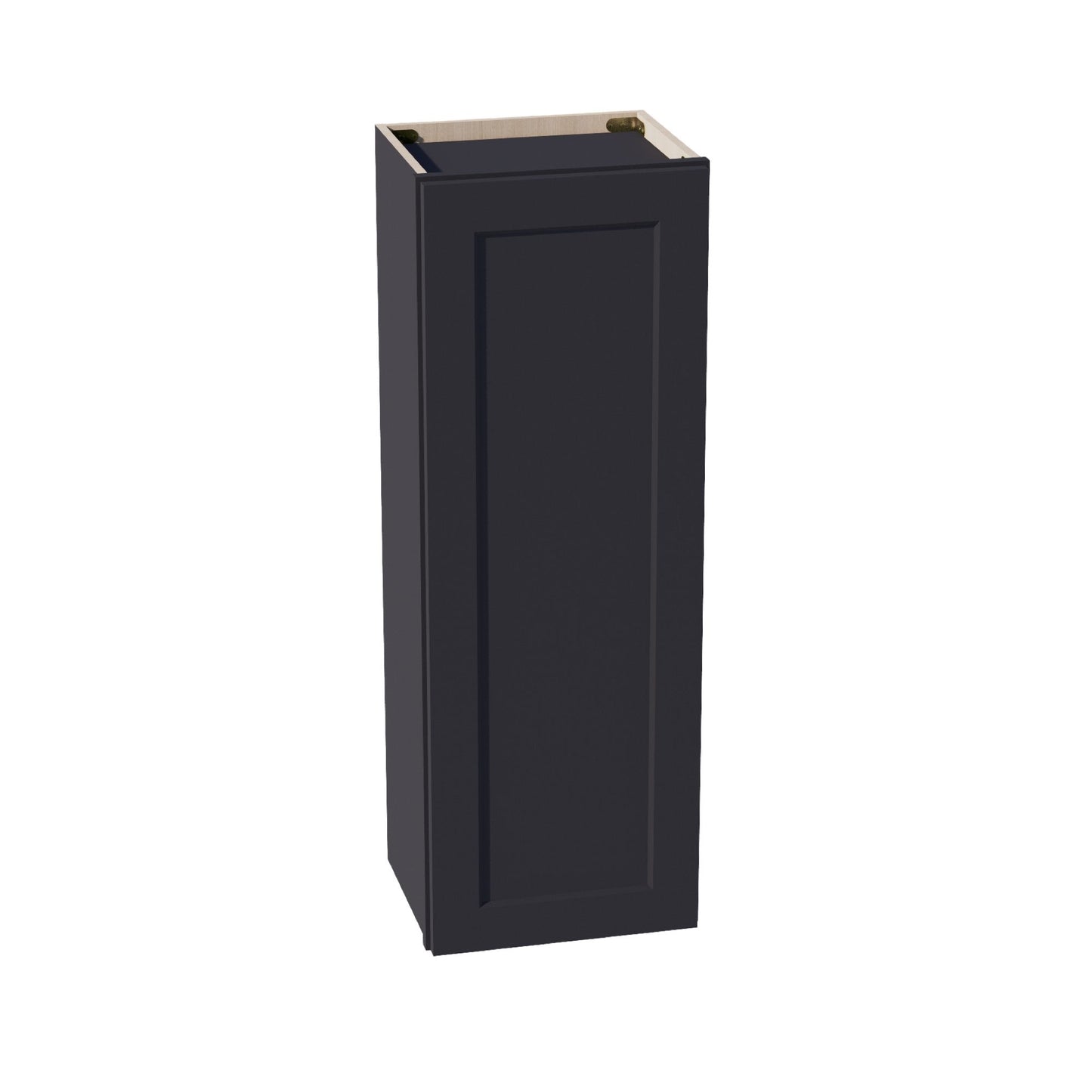 HE - W1542: Ebony Black Shaker 15"W x 42"H 1 Door & 3 Shelves Standard Wall Cabinet - NextCabinets
