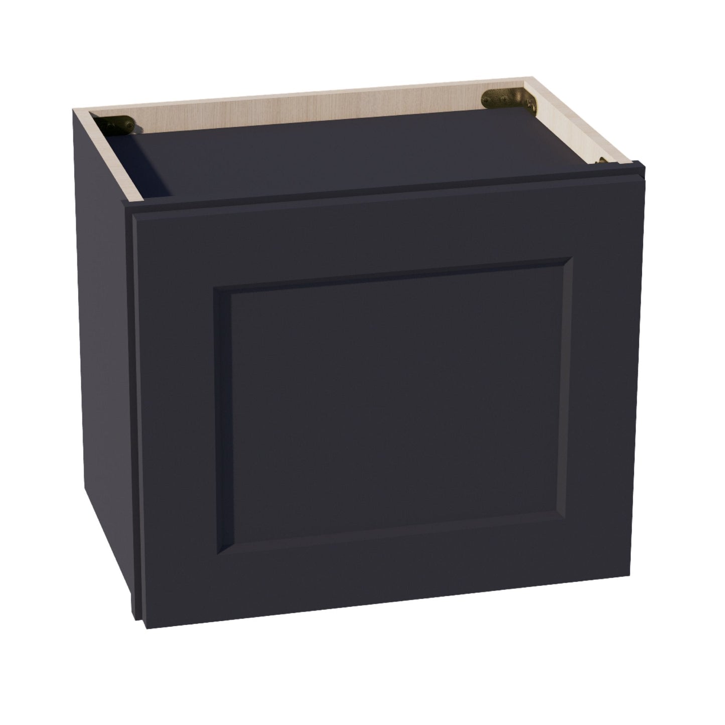HE - W1815: Ebony Black Shaker 18"W x 15"H 1 Door Standard Wall Bridge Cabinet - NextCabinets