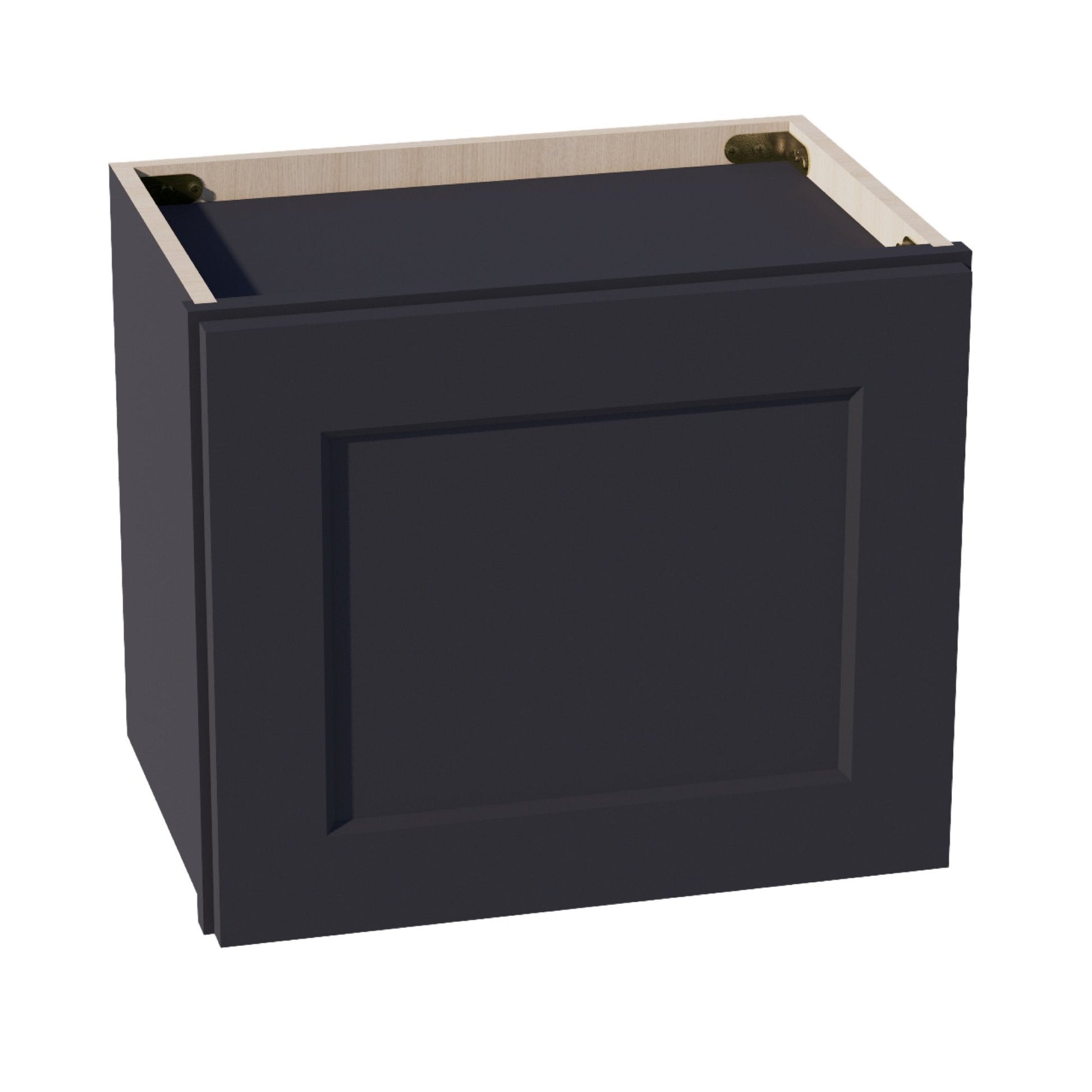 HE - W1815: Ebony Black Shaker 18"W x 15"H 1 Door Standard Wall Bridge Cabinet - NextCabinets