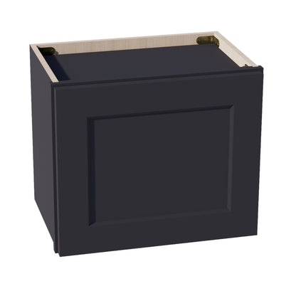 HE - W1815: Ebony Black Shaker 18"W x 15"H 1 Door Standard Wall Bridge Cabinet - NextCabinets