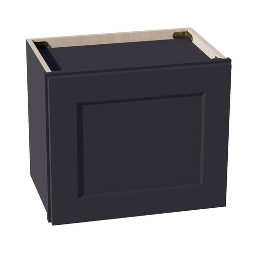 HE - W1815: Ebony Black Shaker 18"W x 15"H 1 Door Standard Wall Bridge Cabinet - NextCabinets
