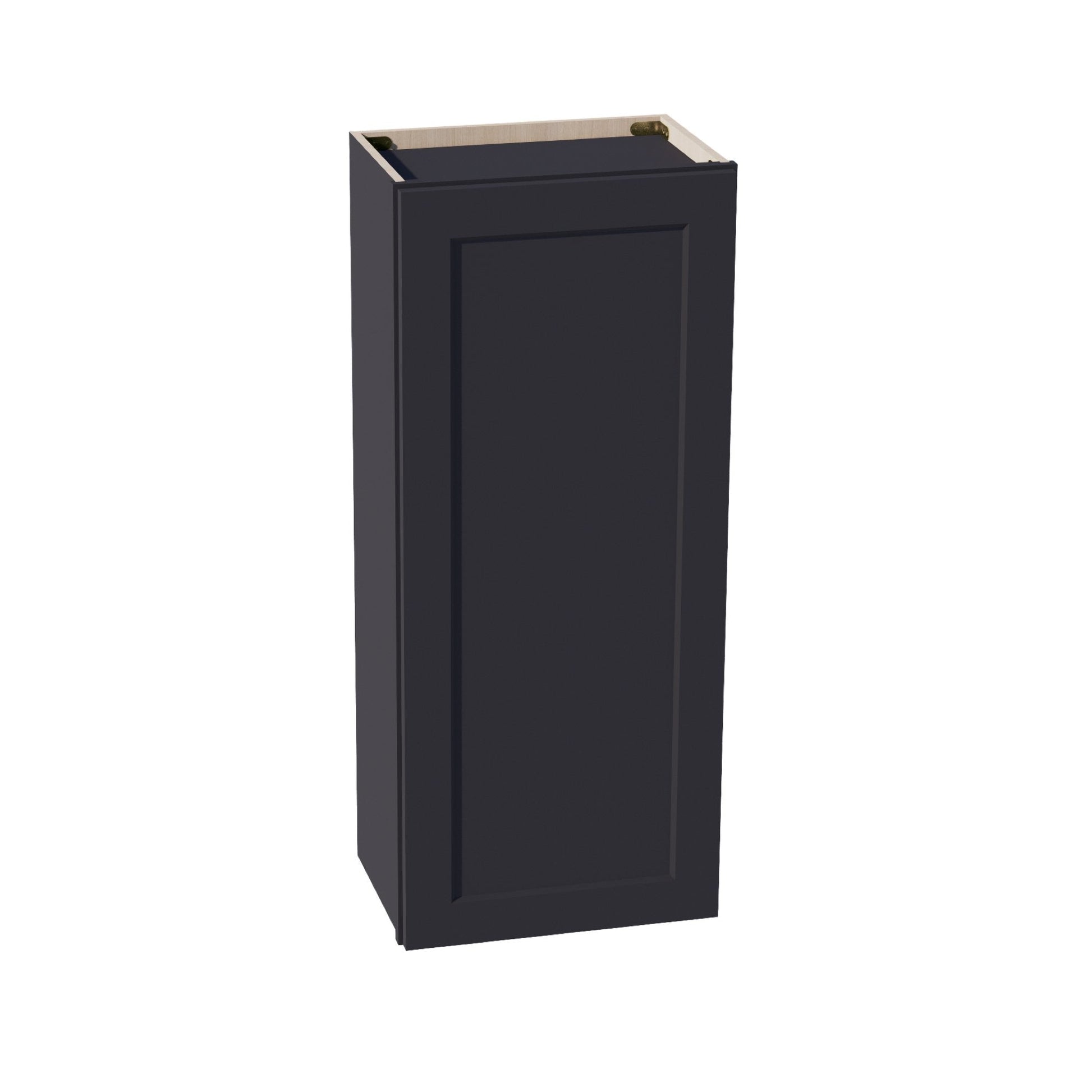 HE - W1842: Ebony Black Shaker 18"W x 42"H 1 Door & 3 Shelves Standard Wall Cabinet - NextCabinets