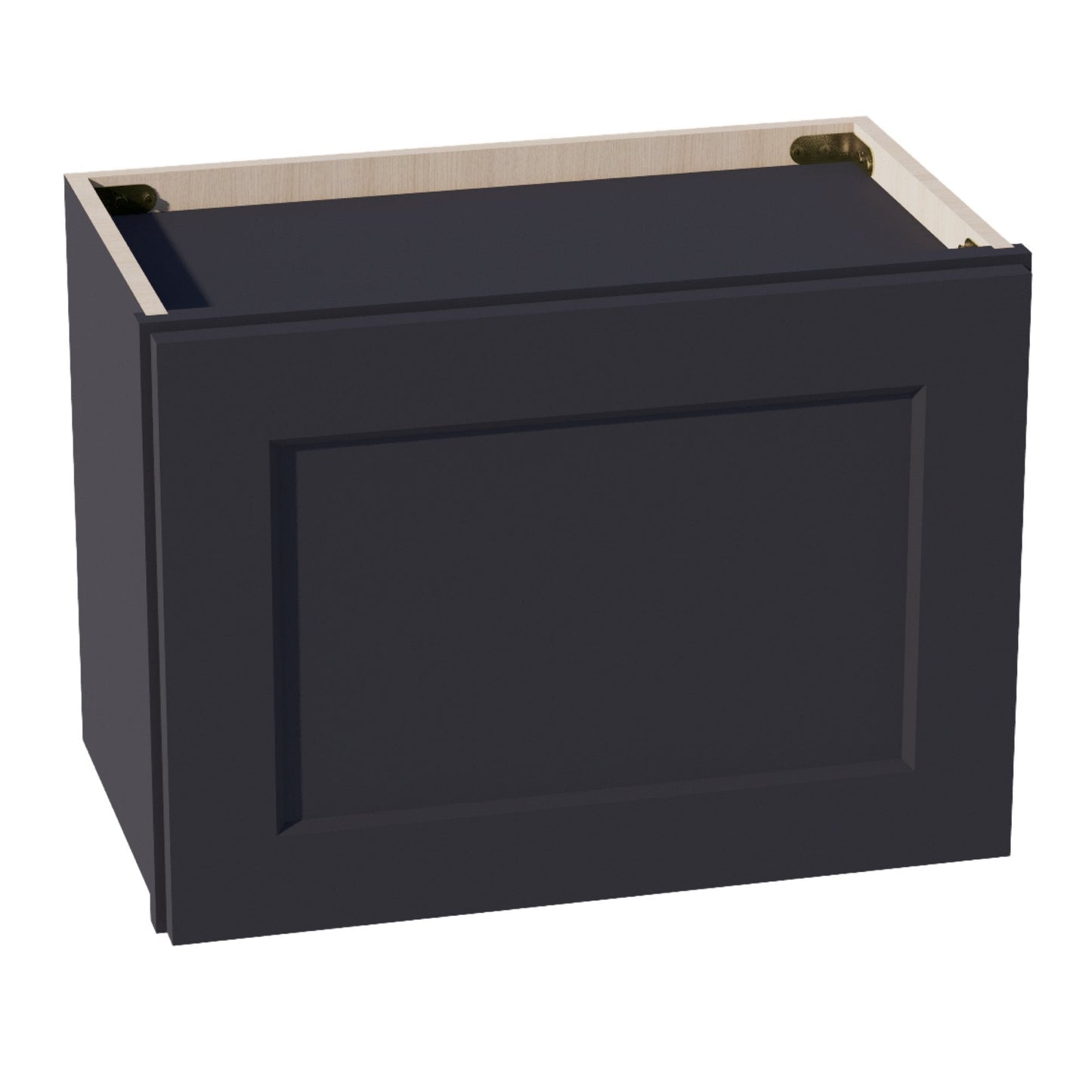 HE - W2115: Ebony Black Shaker 21"W x 15"H 1 Door Standard Wall Bridge Cabinet - NextCabinets
