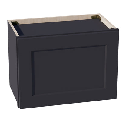 HE - W2115: Ebony Black Shaker 21"W x 15"H 1 Door Standard Wall Bridge Cabinet - NextCabinets