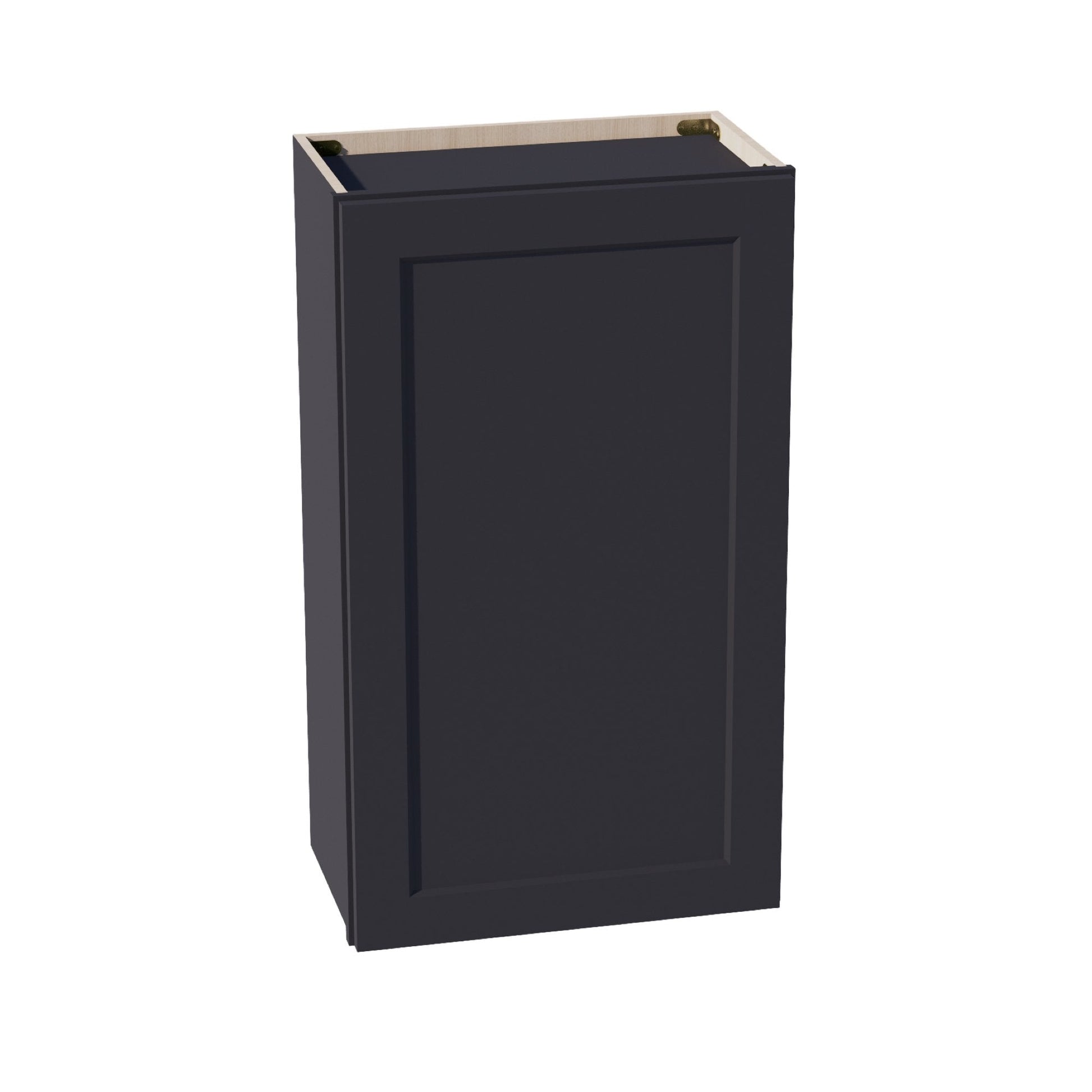 HE - W2136: Ebony Black Shaker 21"W x 36"H 1 Door & 2 Shelves Standard Wall Cabinet - NextCabinets