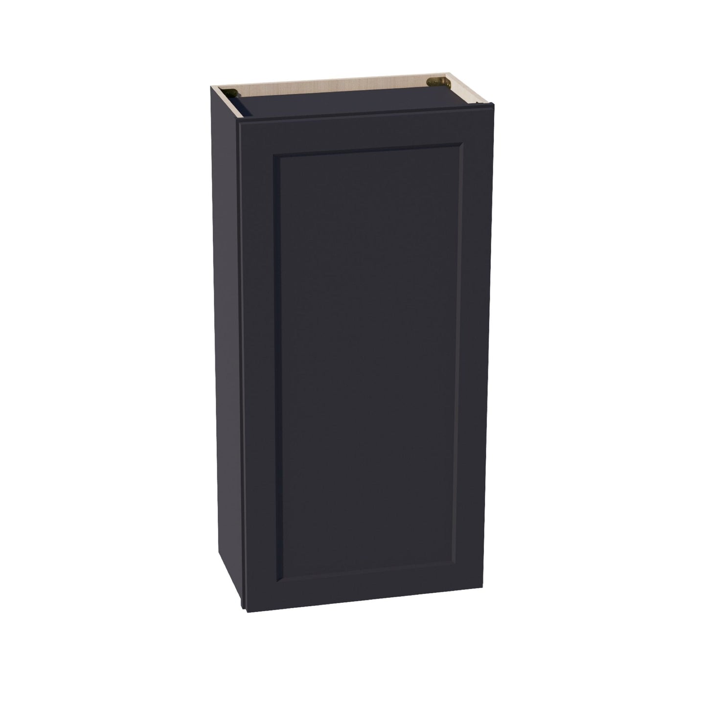 HE - W2142: Ebony Black Shaker 21"W x 42"H 1 Door & 3 Shelves Standard Wall Cabinet - NextCabinets