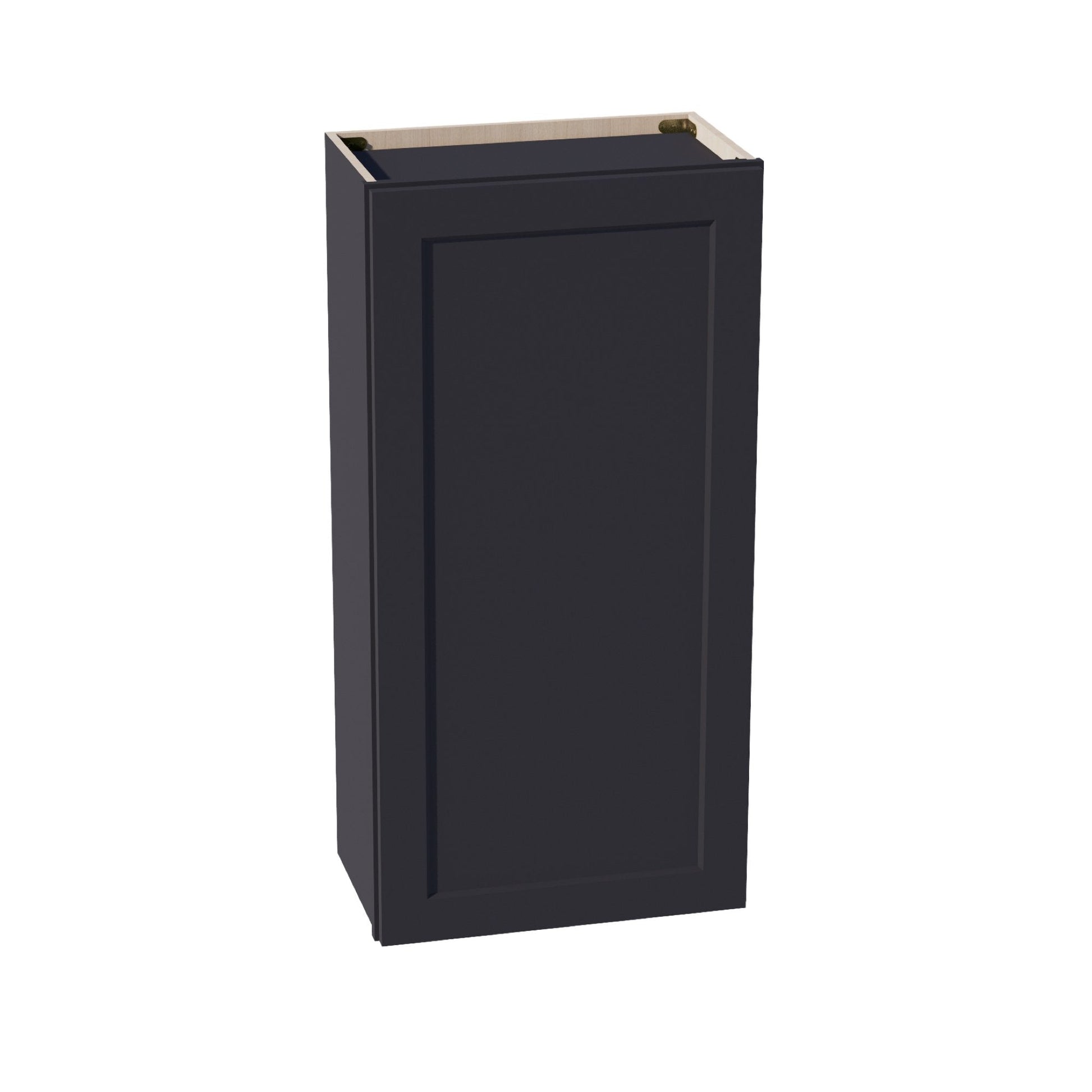 HE - W2142: Ebony Black Shaker 21"W x 42"H 1 Door & 3 Shelves Standard Wall Cabinet - NextCabinets