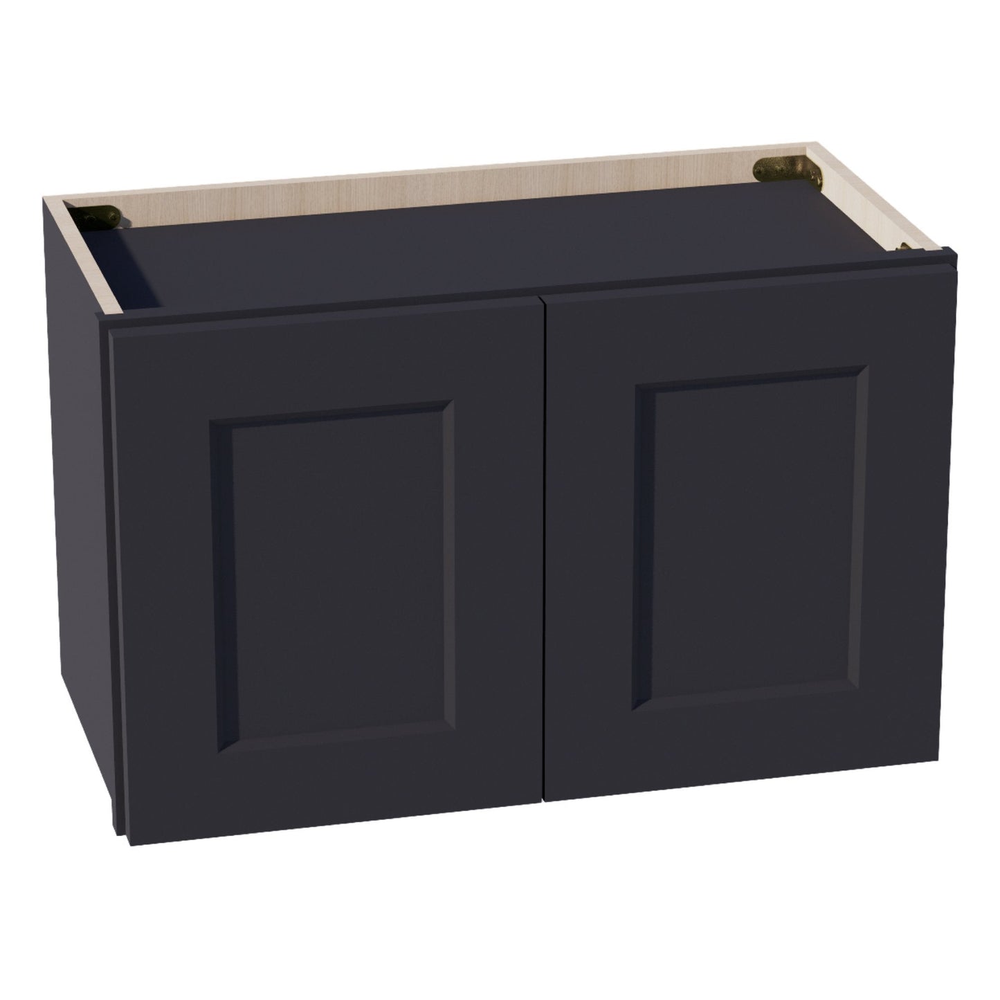 HE - W2415: Ebony Black Shaker 24"W x 15"H 2 Doors Standard Wall Bridge Cabinet - NextCabinets