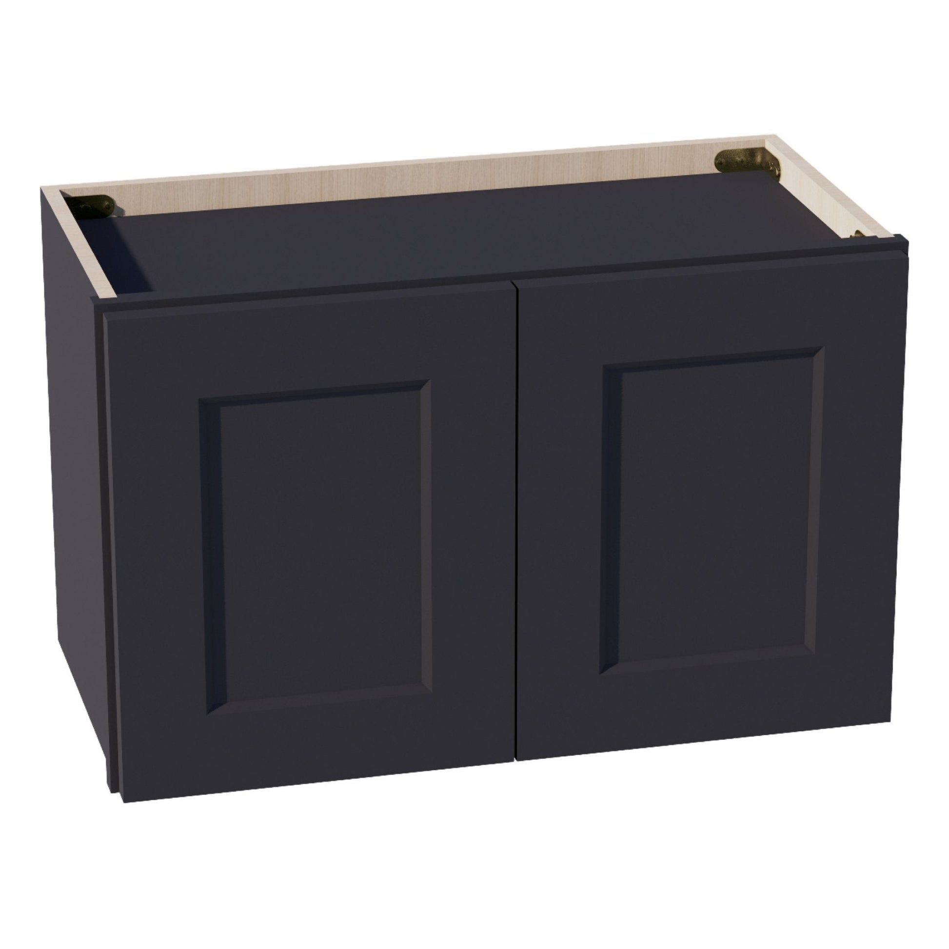 HE - W2415: Ebony Black Shaker 24"W x 15"H 2 Doors Standard Wall Bridge Cabinet - NextCabinets