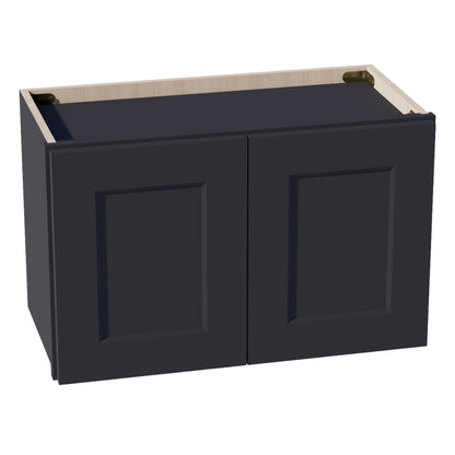 HE - W2415: Ebony Black Shaker 24"W x 15"H 2 Doors Standard Wall Bridge Cabinet - NextCabinets
