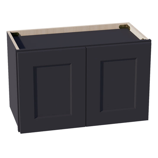 HE - W2415: Ebony Black Shaker 24"W x 15"H 2 Doors Standard Wall Bridge Cabinet - NextCabinets