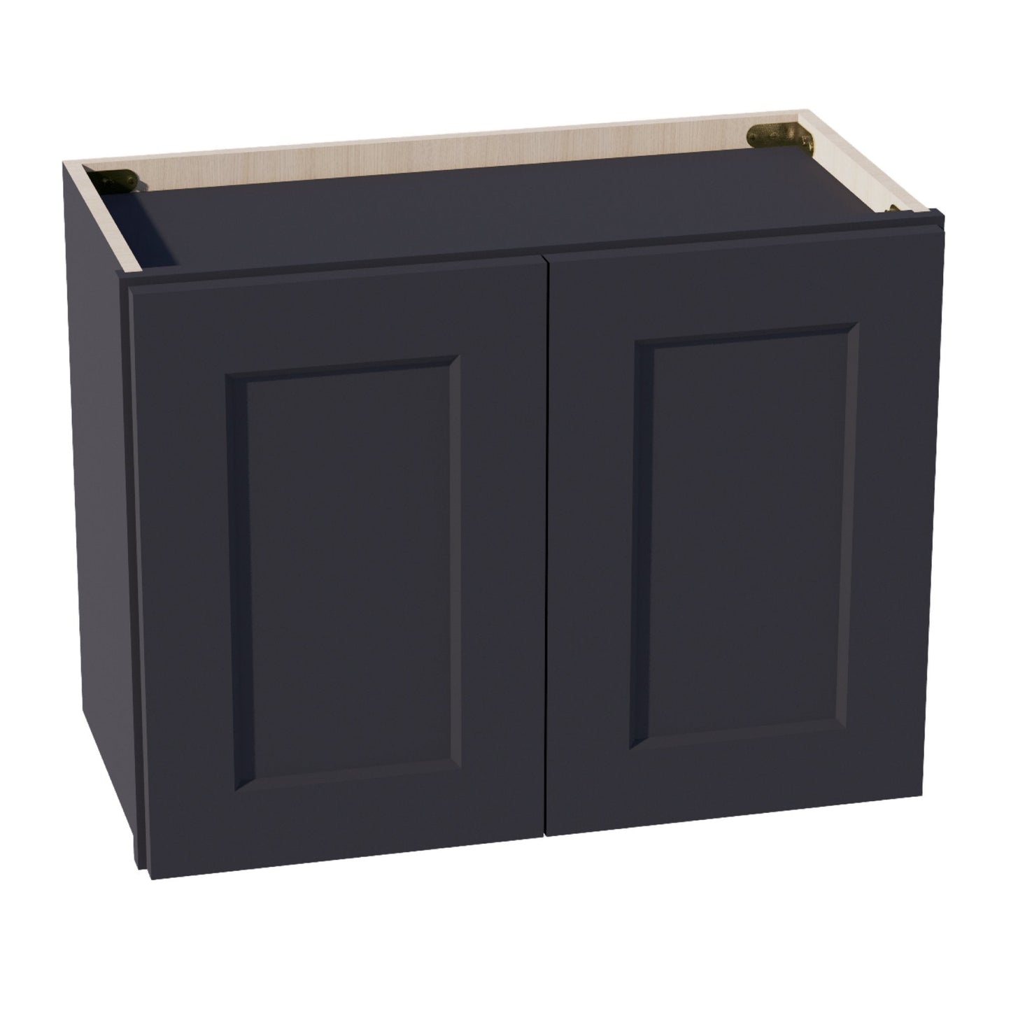 HE - W2418: Ebony Black Shaker 24"W x 18"H 2 Doors Standard Wall Bridge Cabinet - NextCabinets
