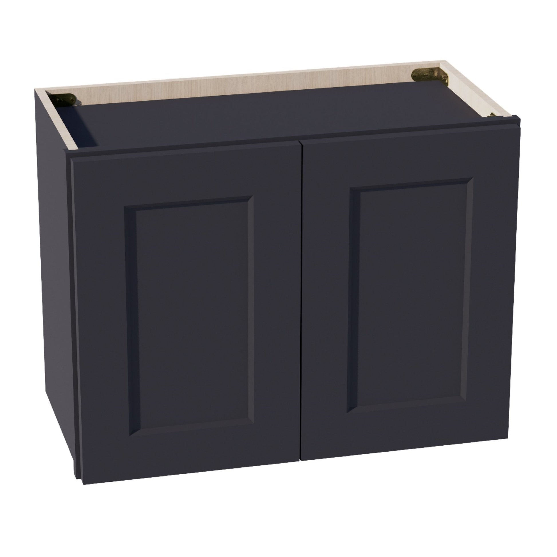 HE - W2418: Ebony Black Shaker 24"W x 18"H 2 Doors Standard Wall Bridge Cabinet - NextCabinets
