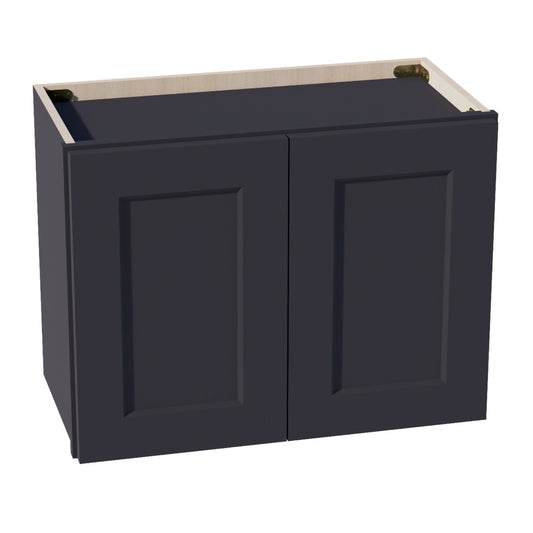 HE - W2418: Ebony Black Shaker 24"W x 18"H 2 Doors Standard Wall Bridge Cabinet - NextCabinets