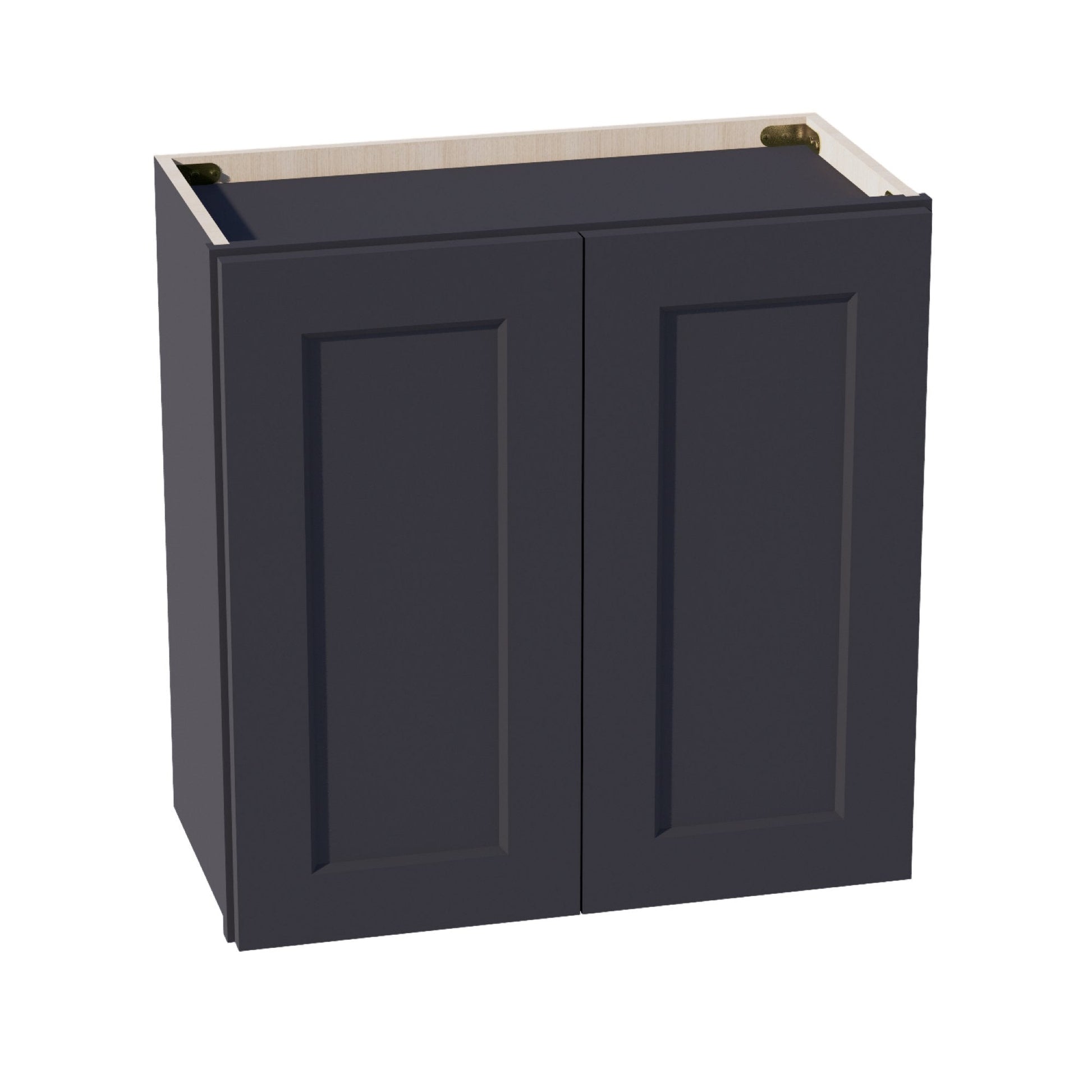 HE - W2424: Ebony Black Shaker 24"W x 24"H 2 Doors Standard Wall Bridge Cabinet - NextCabinets