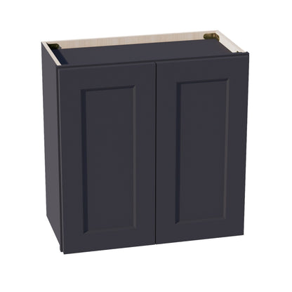 HE - W2424: Ebony Black Shaker 24"W x 24"H 2 Doors Standard Wall Bridge Cabinet - NextCabinets