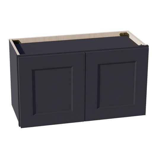HE - W2715: Ebony Black Shaker 27"W x 15"H 2 Doors Standard Wall Bridge Cabinet - NextCabinets