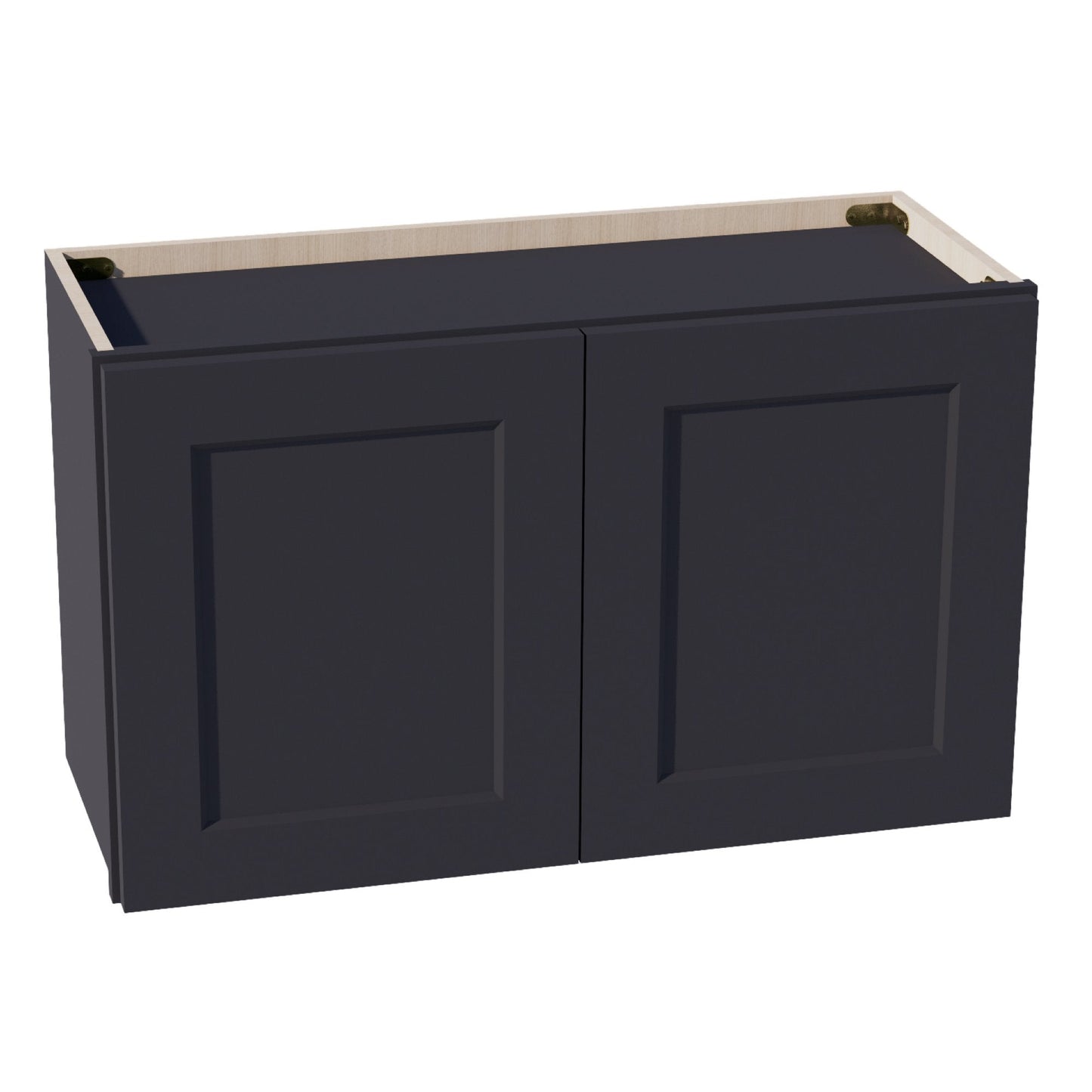 HE - W3018: Ebony Black Shaker 30"W x 18"H 2 Doors Standard Wall Bridge Cabinet - NextCabinets
