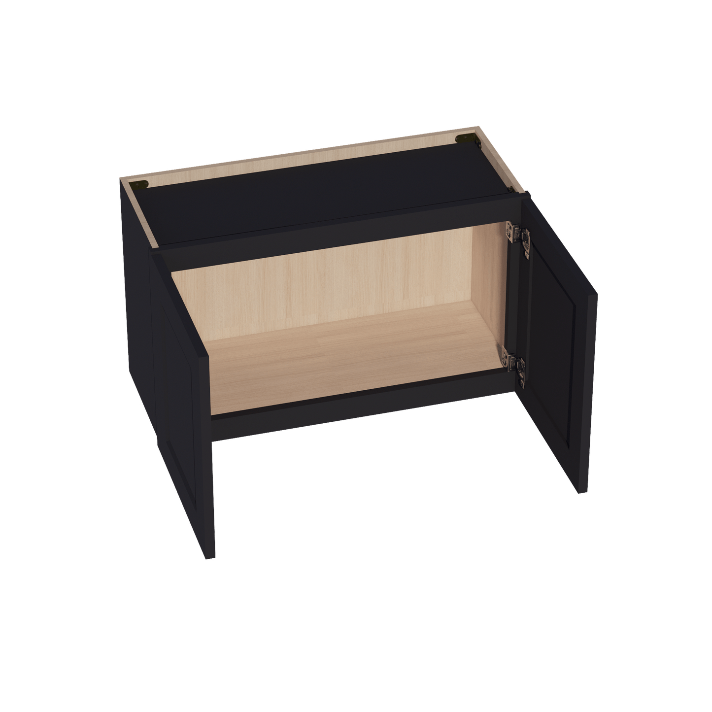 HE - W3018: Ebony Black Shaker 30"W x 18"H 2 Doors Standard Wall Bridge Cabinet - NextCabinets