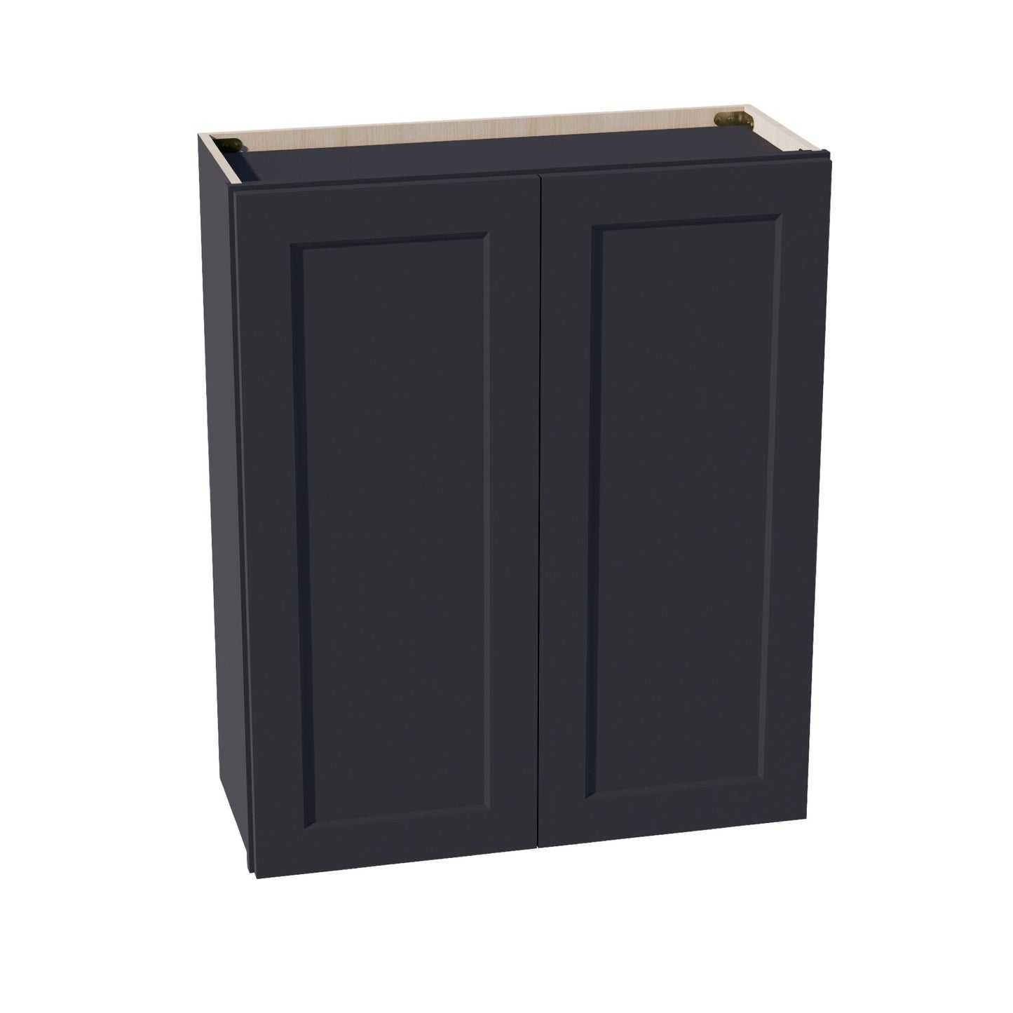 HE - W3036: Ebony Black Shaker 30"W x 36"H 2 Doors & 2 Shelves Standard Wall Cabinet - NextCabinets