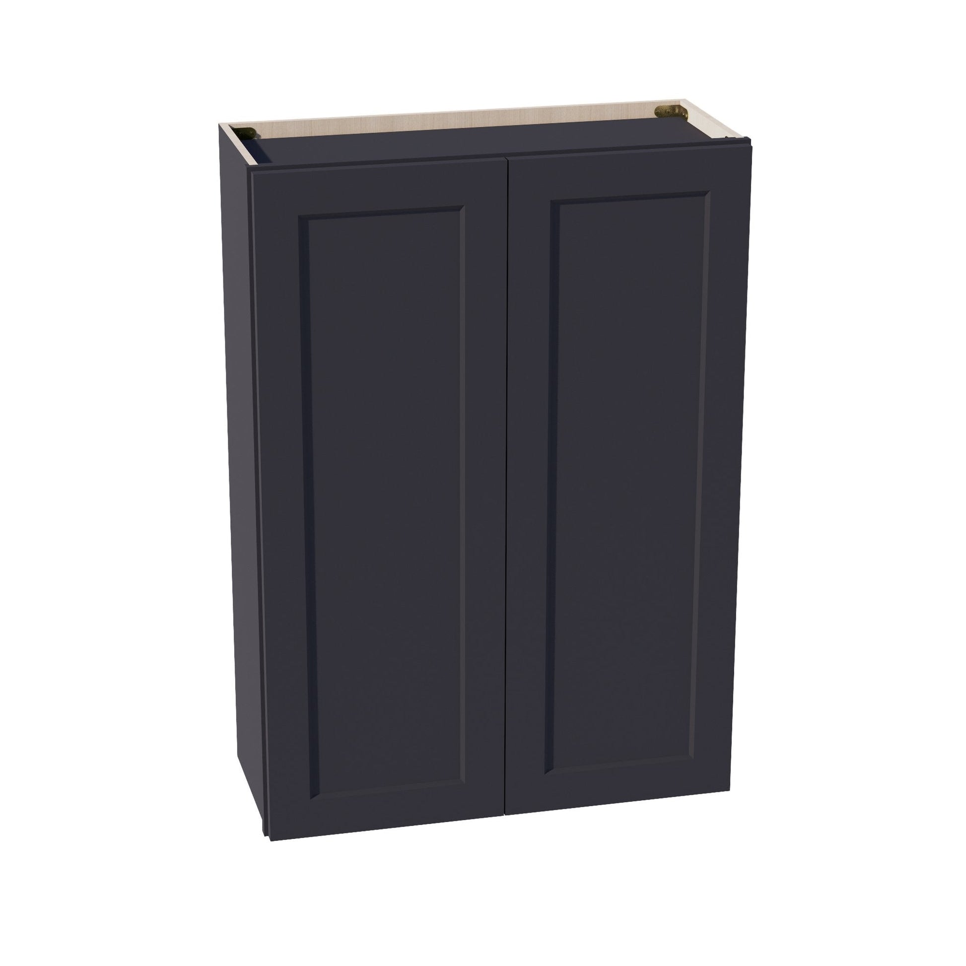 HE - W3042: Ebony Black Shaker 30"W x 42"H 2 Doors & 3 Shelves Standard Wall Cabinet - NextCabinets