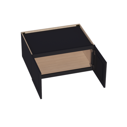 HE - W331524: Ebony Black Shaker 33"W x 15"H x 24"D 2 Doors Standard Bridge Wall Cabinet - NextCabinets
