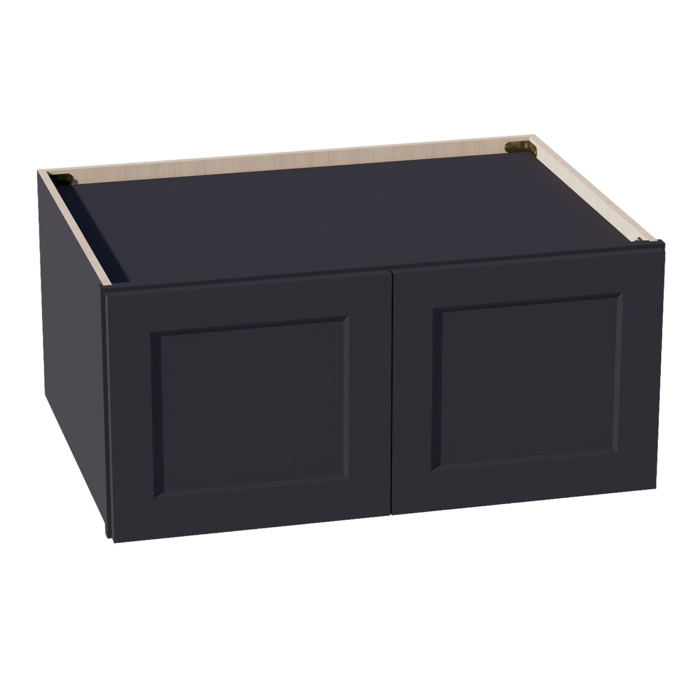 HE - W331524: Ebony Black Shaker 33"W x 15"H x 24"D 2 Doors Standard Bridge Wall Cabinet - NextCabinets