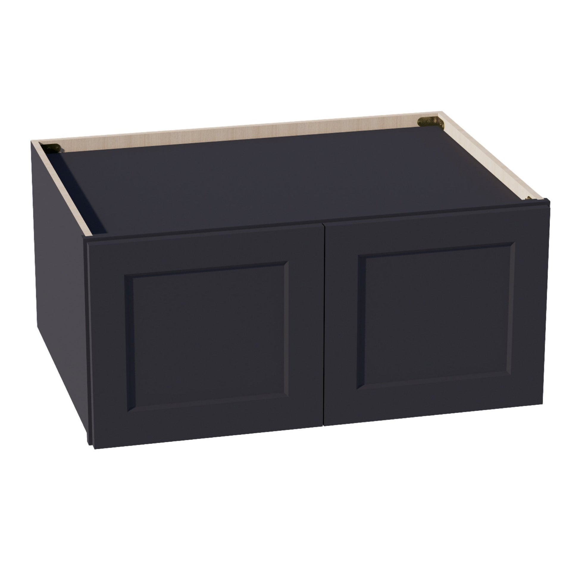 HE - W331524: Ebony Black Shaker 33"W x 15"H x 24"D 2 Doors Standard Bridge Wall Cabinet - NextCabinets