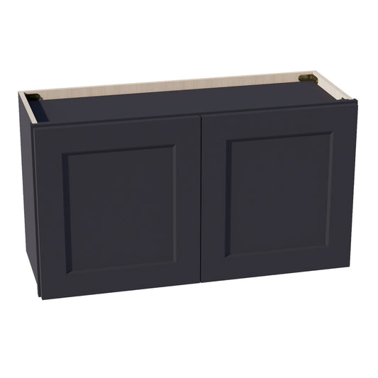 HE - W3318: Ebony Black Shaker 33"W x 18"H 2 Doors Standard Wall Bridge Cabinet - NextCabinets