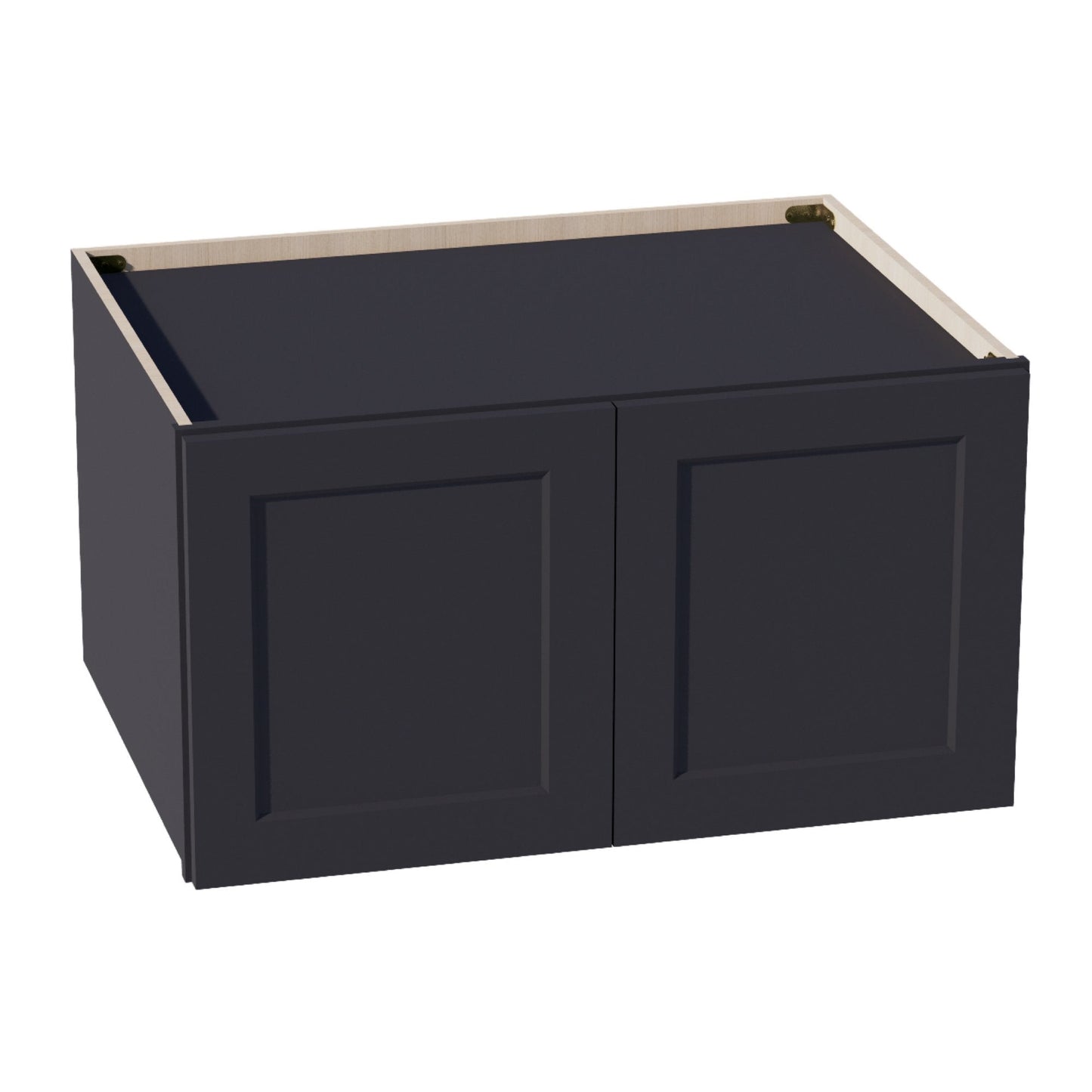 HE - W331824: Ebony Black Shaker 33"W x 18"H x 24"D 2 Doors Standard Bridge Wall Cabinet - NextCabinets