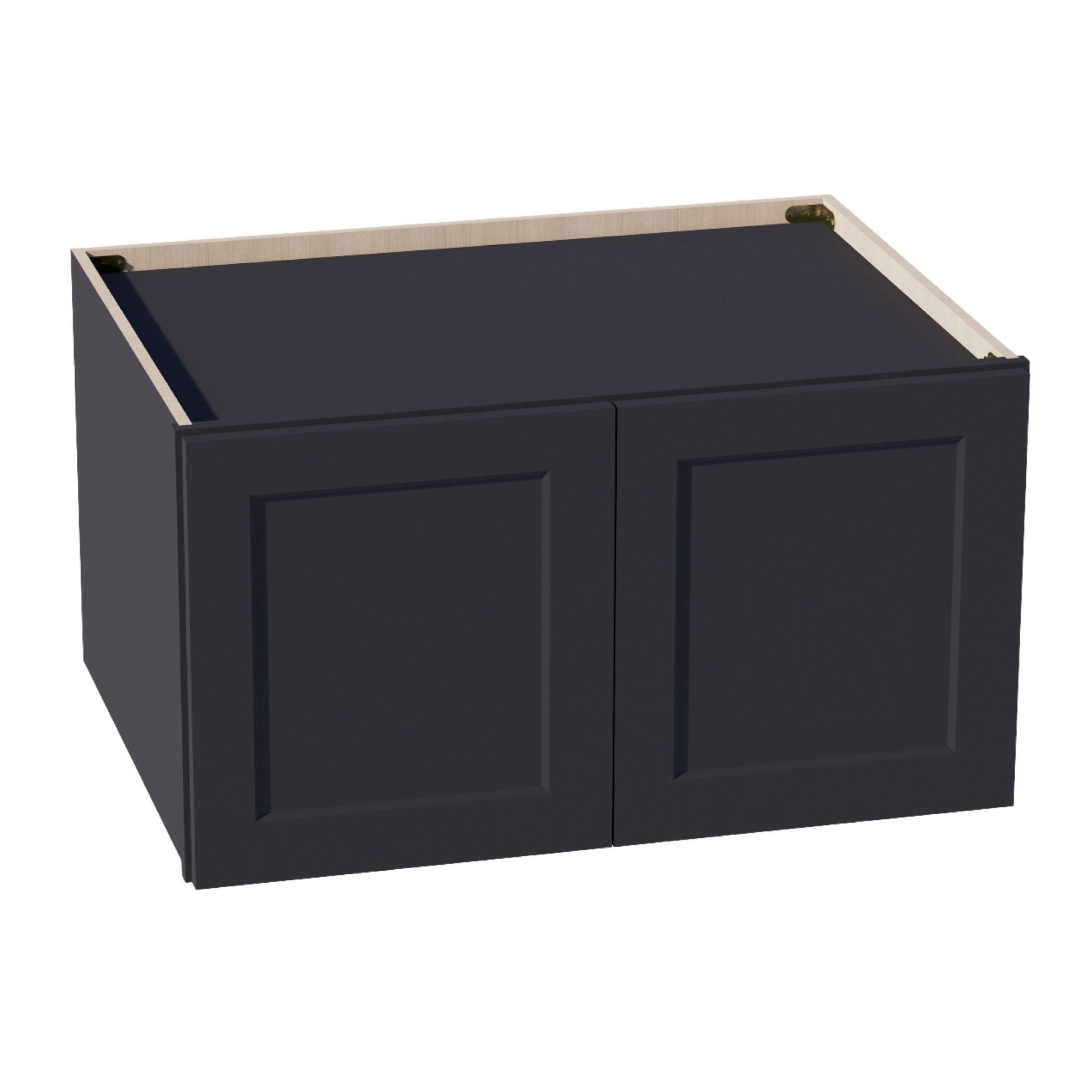 HE - W331824: Ebony Black Shaker 33"W x 18"H x 24"D 2 Doors Standard Bridge Wall Cabinet - NextCabinets