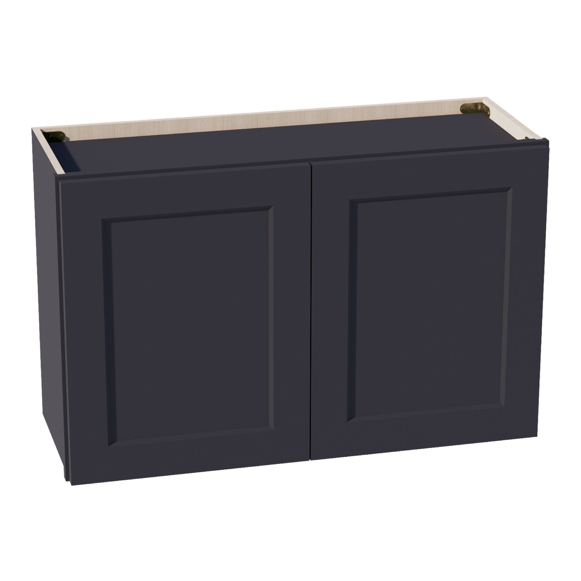 HE - W3321: Ebony Black Shaker 33"W x 21"H 2 Doors Standard Wall Bridge Cabinet - NextCabinets