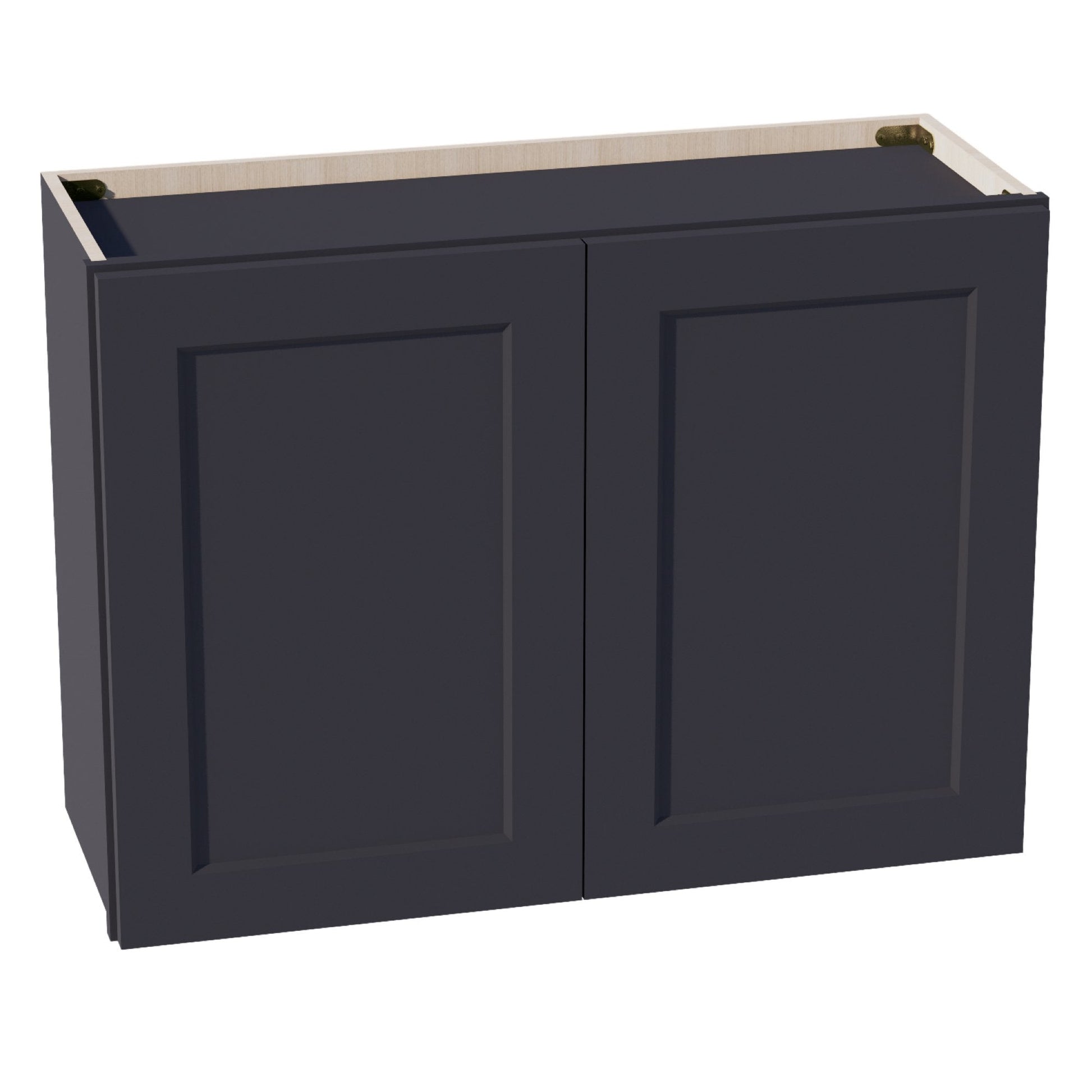 HE - W3324: Ebony Black Shaker 33"W x 24"H 2 Doors Standard Wall Bridge Cabinet - NextCabinets