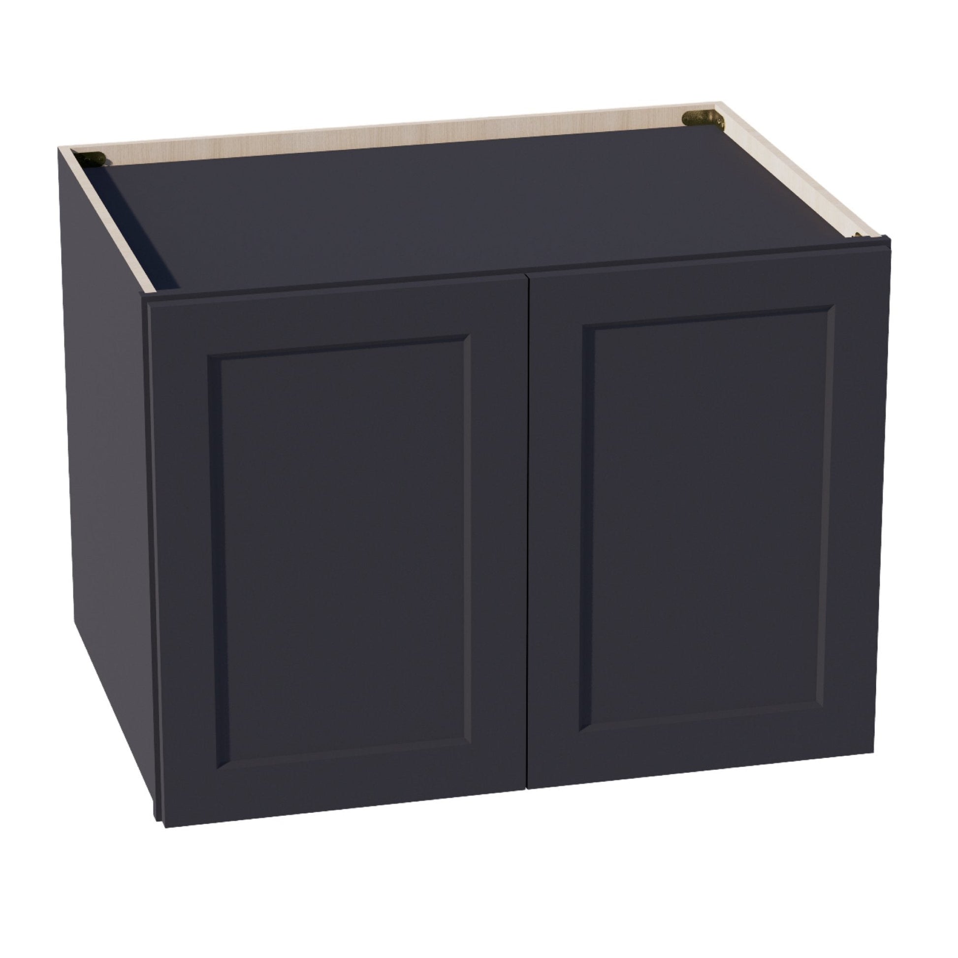 HE - W332424: Ebony Black Shaker 33"W x 24"H x 24"D 2 Doors & 1 Shelf Standard Bridge Wall Cabinet - NextCabinets