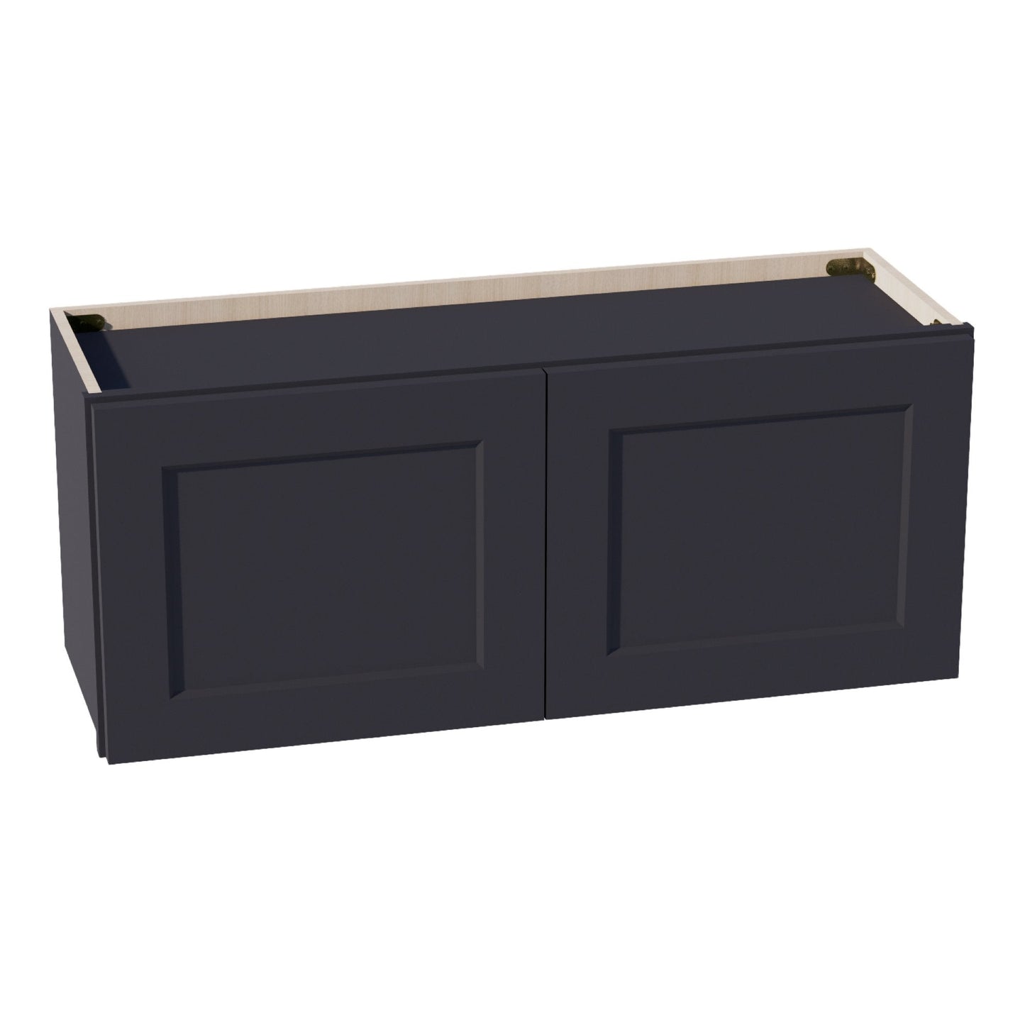HE - W3615: Ebony Black Shaker 36"W x 15"H 2 Doors Standard Wall Bridge Cabinet - NextCabinets
