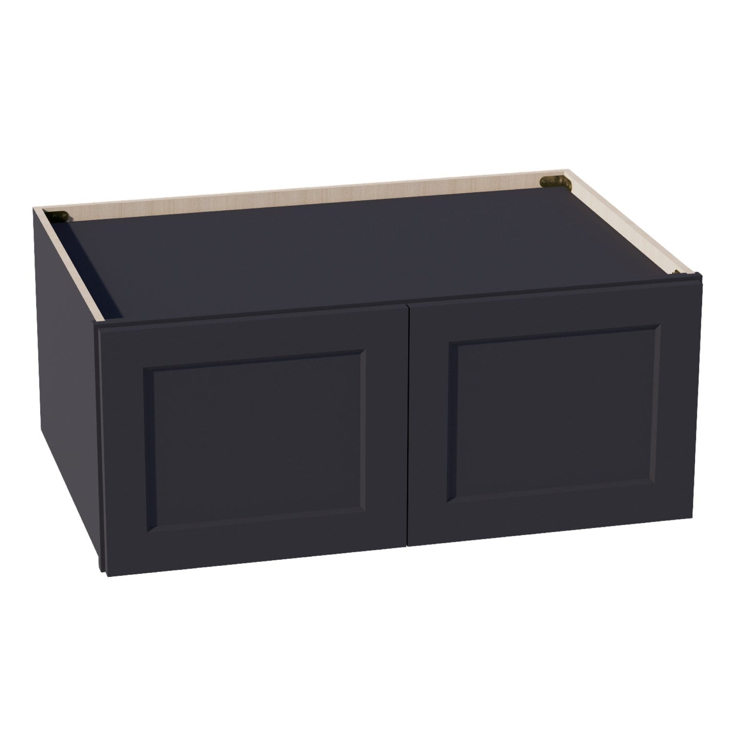 HE - W361524: Ebony Black Shaker 36"W x 15"H x 24"D 2 Doors Standard Bridge Wall Cabinet - NextCabinets