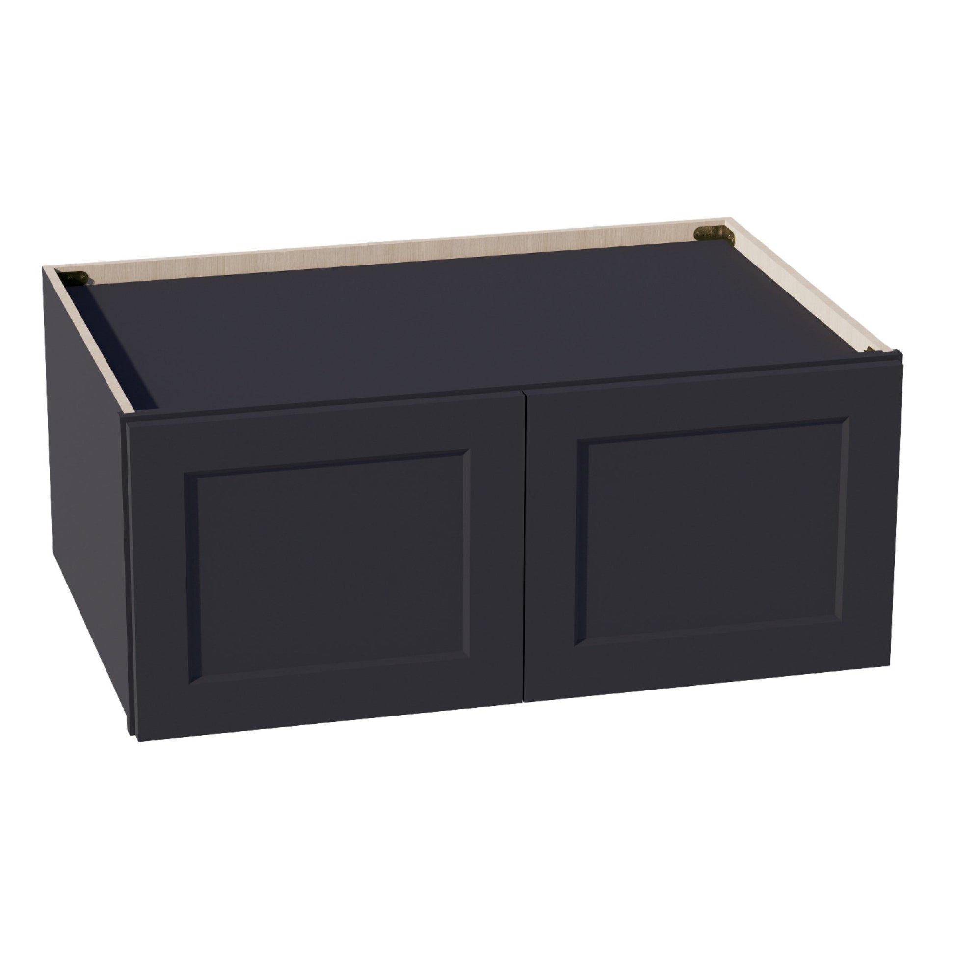 HE - W361524: Ebony Black Shaker 36"W x 15"H x 24"D 2 Doors Standard Bridge Wall Cabinet - NextCabinets