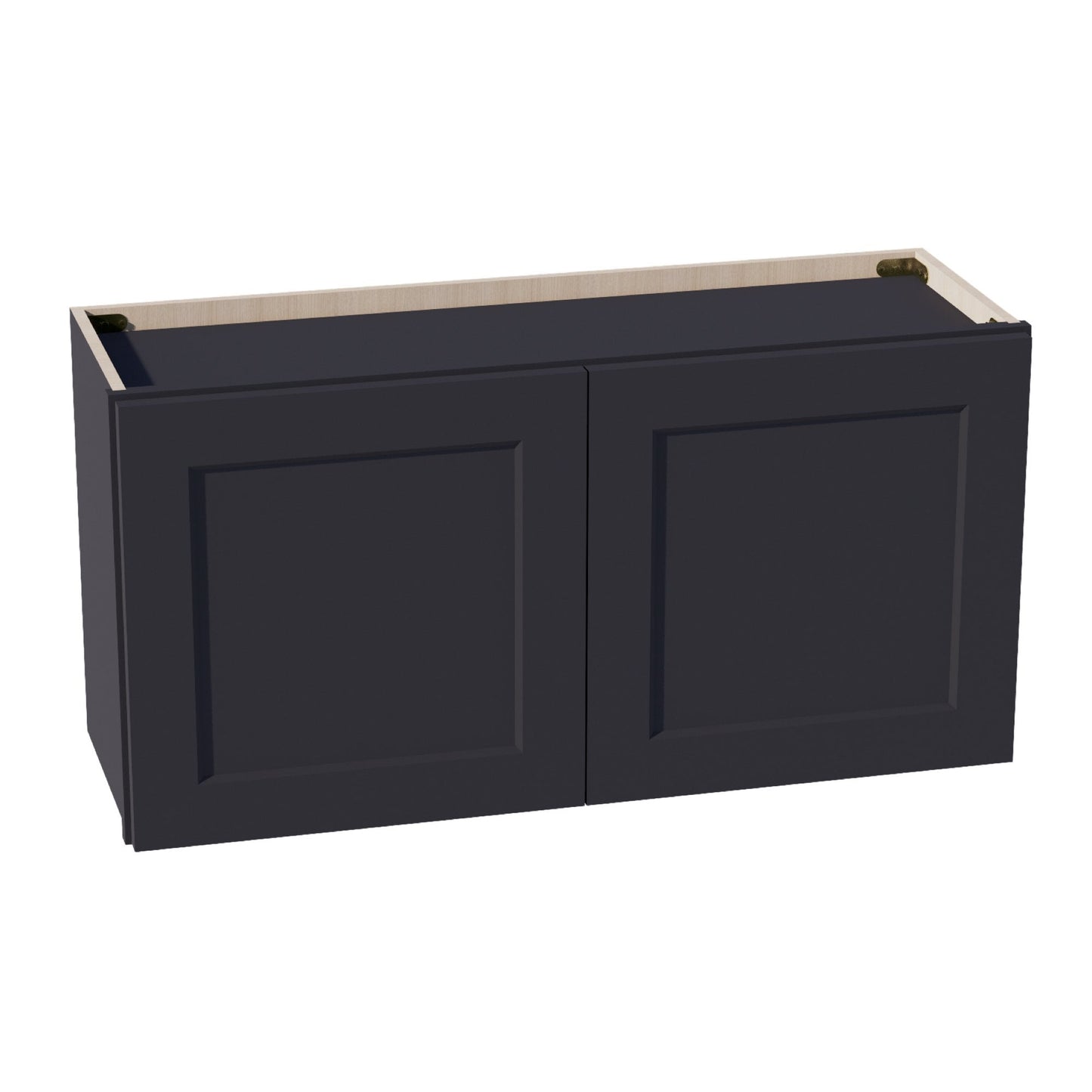 HE - W3618: Ebony Black Shaker 36"W x 18"H 2 Doors Standard Wall Bridge Cabinet - NextCabinets